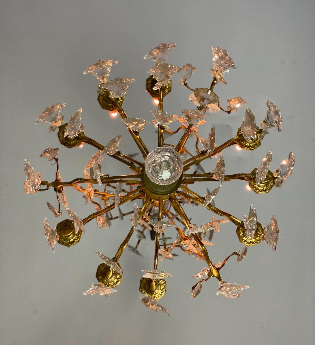Louis XV Cage Chandelier in Bronze Garnished with Tassels, Early 20th Century For Sale