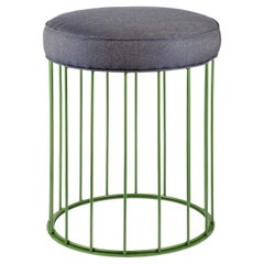 Cage Grass Green Iron Stool
