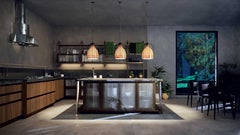 Cage Large Suspension in Black with White Diffuser by Diesel Living