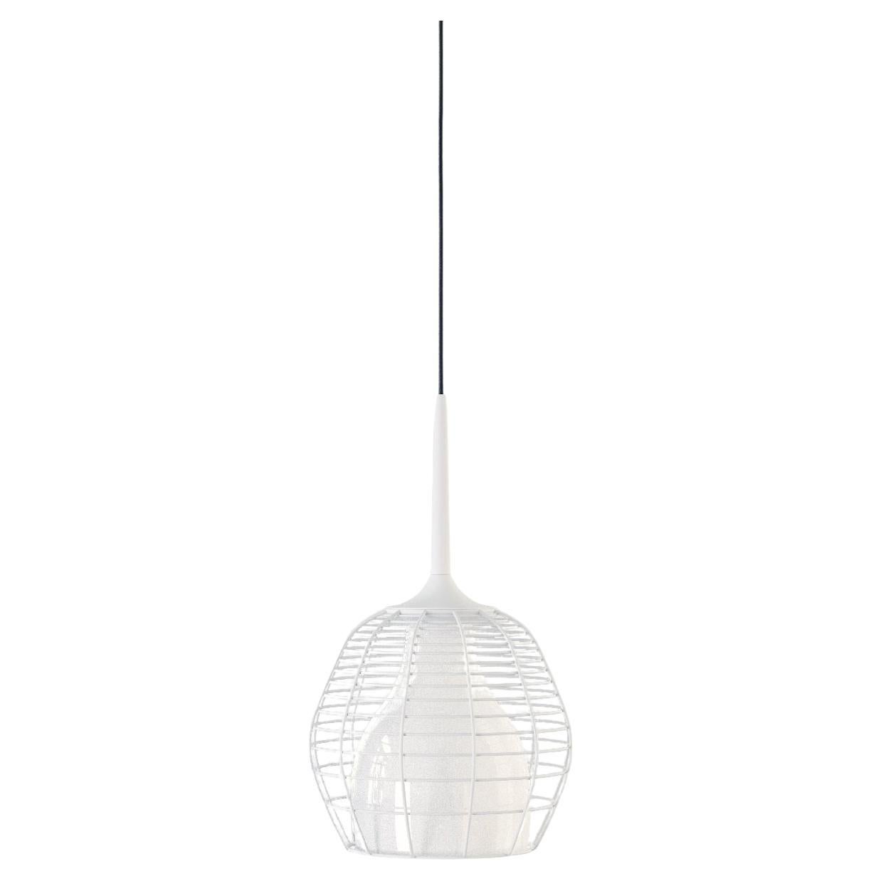 CAGE Small Suspension lamp in White by Diesel Living with Lodes For Sale