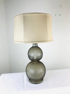 Caged Blown Glass Lamp
