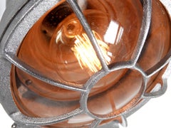 Caged Cast Aluminum Articulated Industrial Spot Lights - Pair