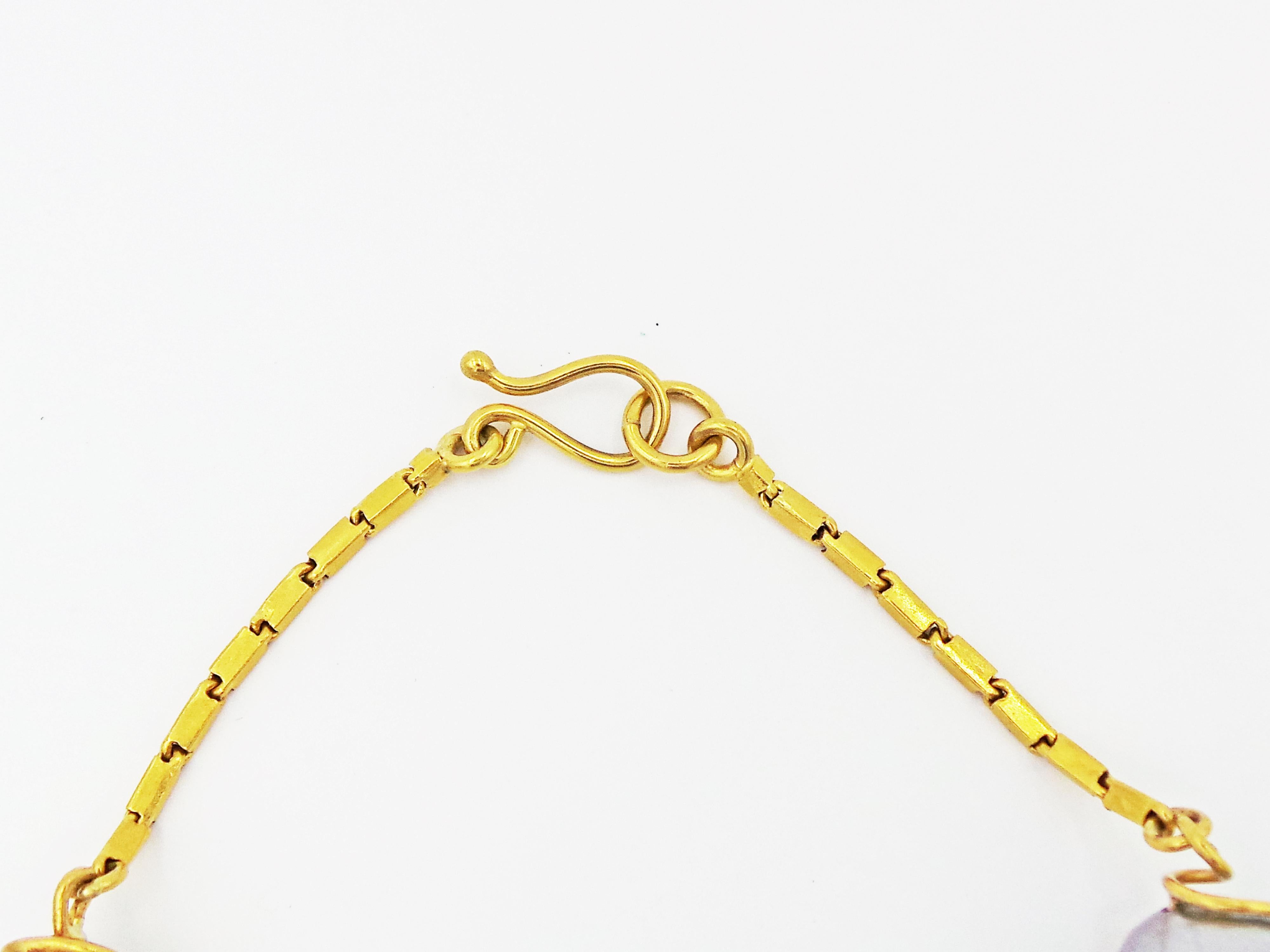 Uncut Caged 28mm Baroque Pearl 22 Karat Gold Pendant Necklace For Sale