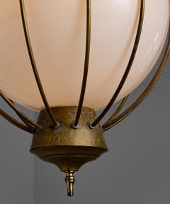 Caged Pendant Light, Italy Circa 1950