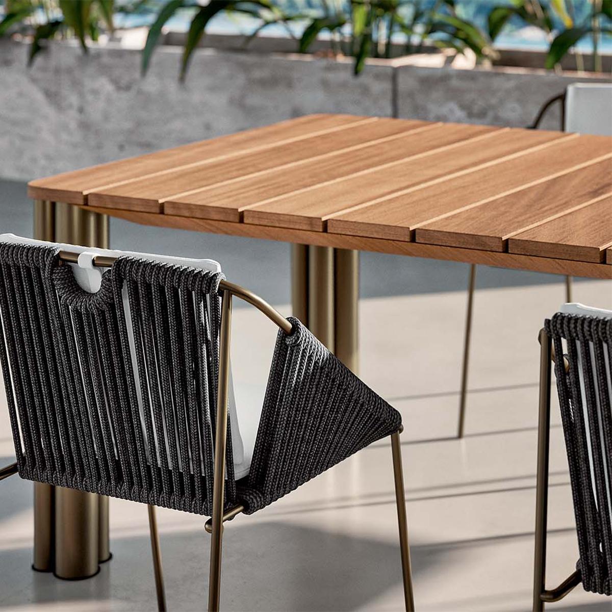 Contemporary Cagliari Iroko Outdoor Dining Table For Sale