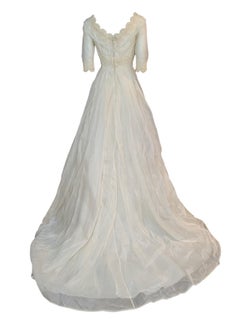 Abito da sposa in organza di Cahill Beverly Hills della fine degli anni '50