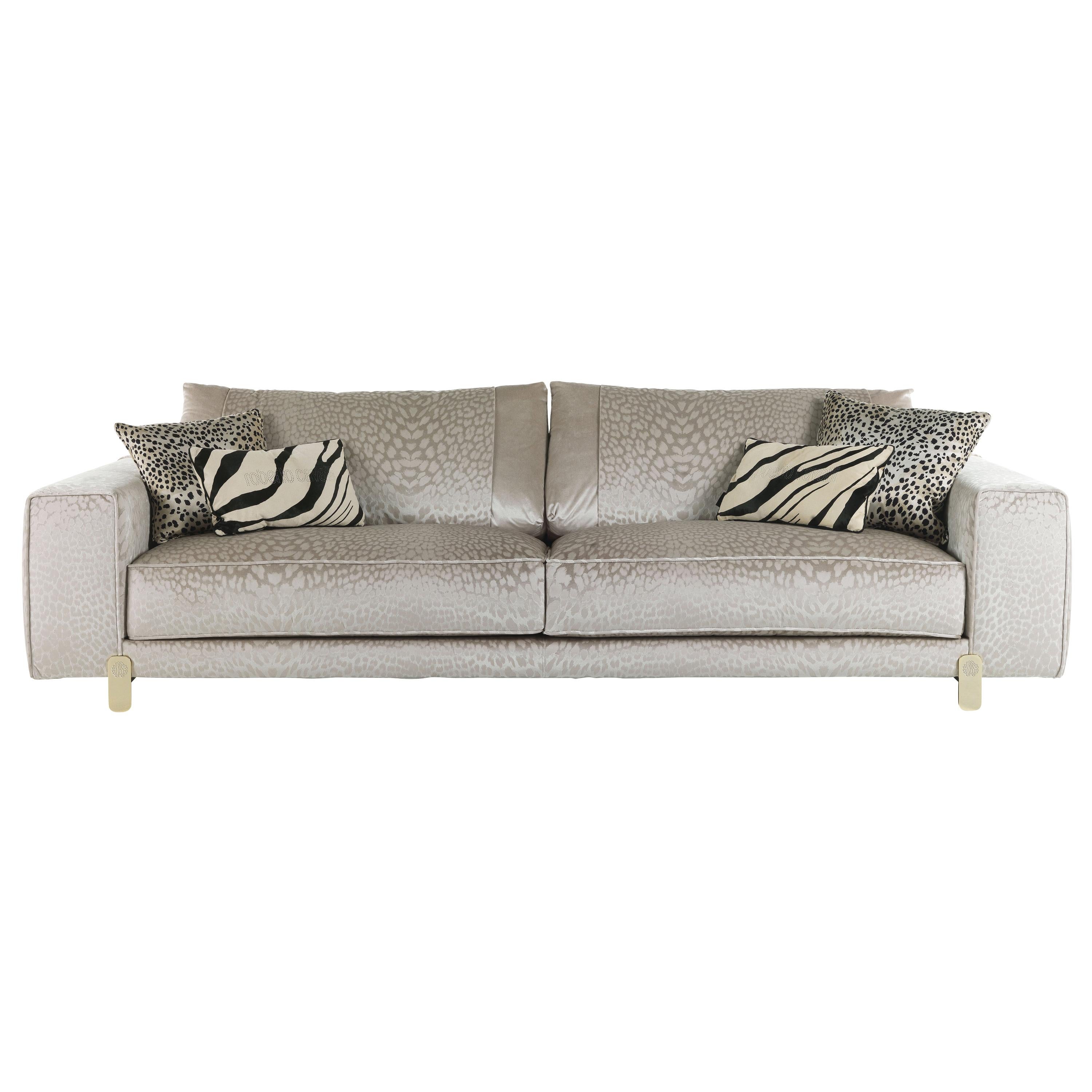 21st Century Caicos 3-Seater Sofa in Fabric by Roberto Cavalli Home Interiors  For Sale