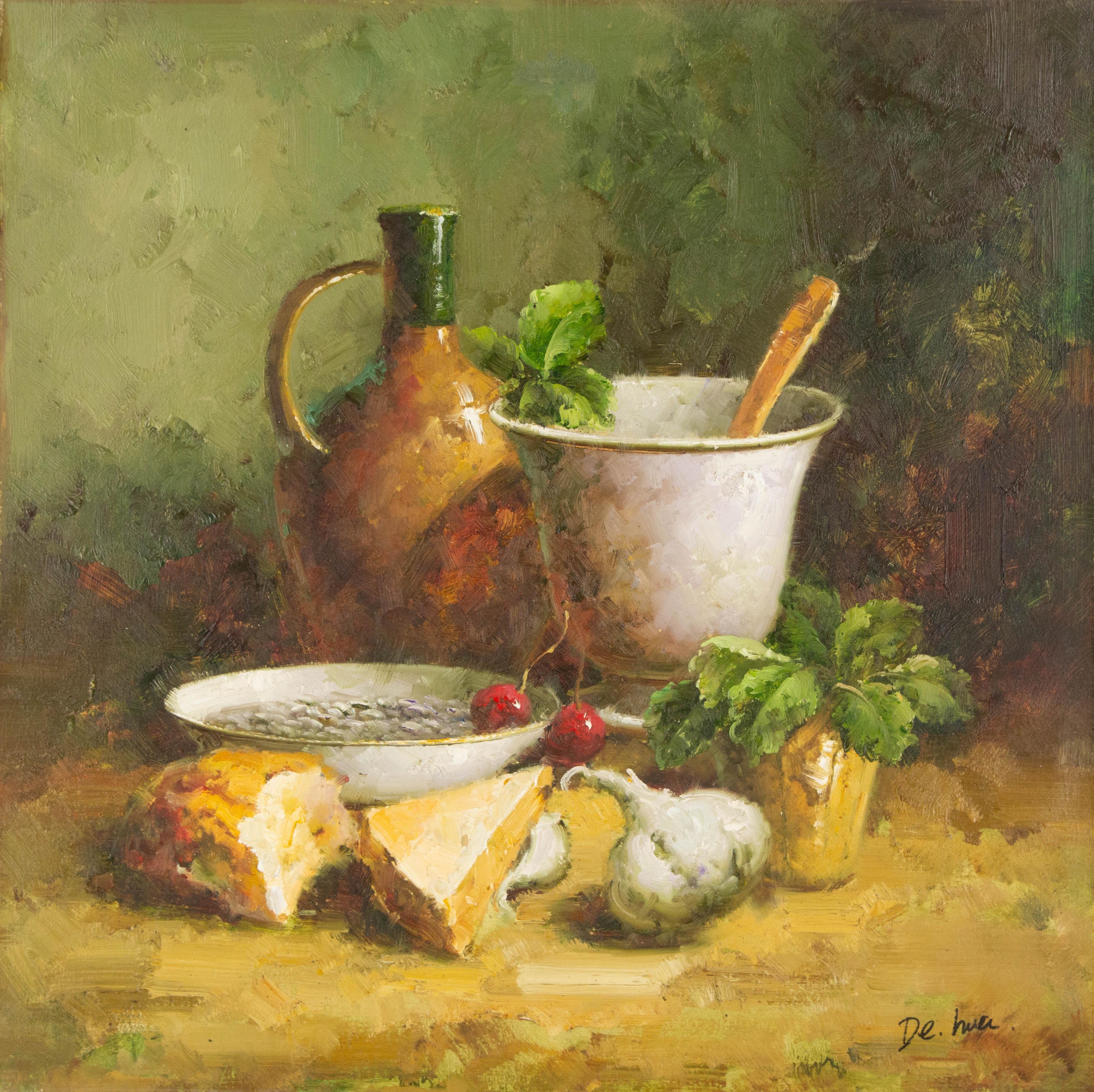  Caihong Xu Still-Life Painting - Caihong Xu Still Life Original Oil On Canvas "This Is Life"