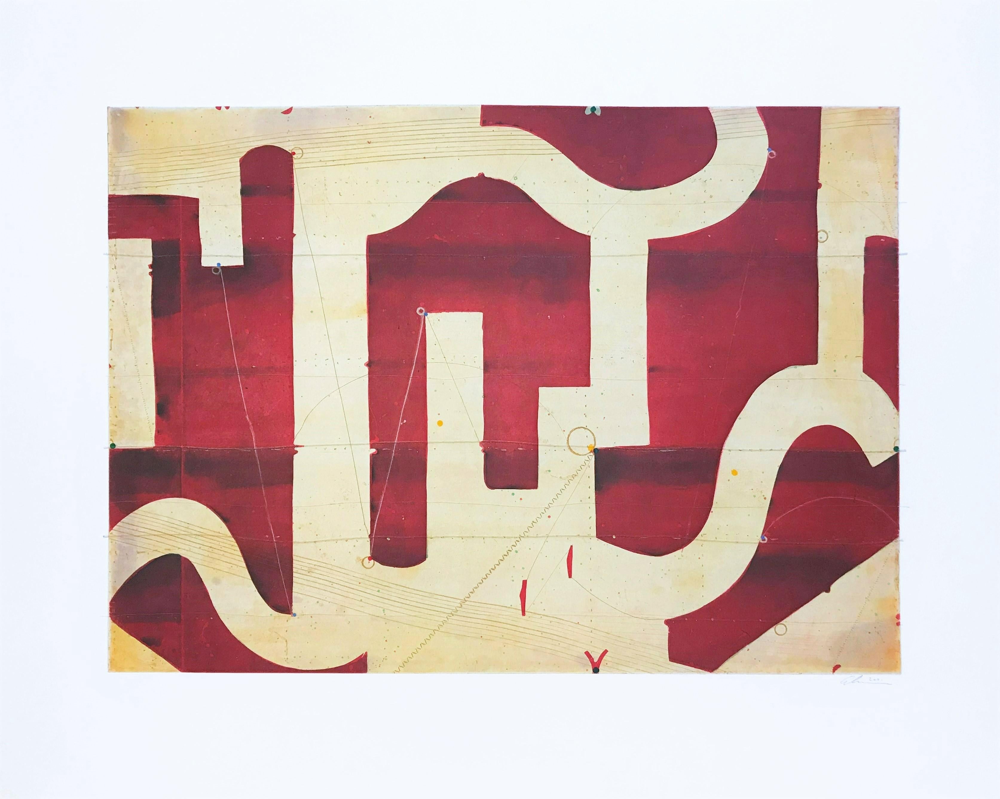 Caio Fonseca Abstract Print - Seven String Etching No. 7
