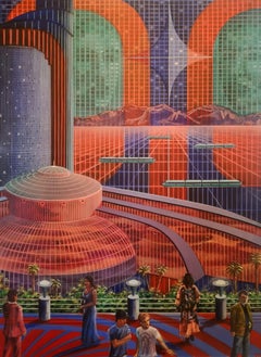 Hereafter Horizon, peinture acrylique sur toile de Caio Locke, 2021
