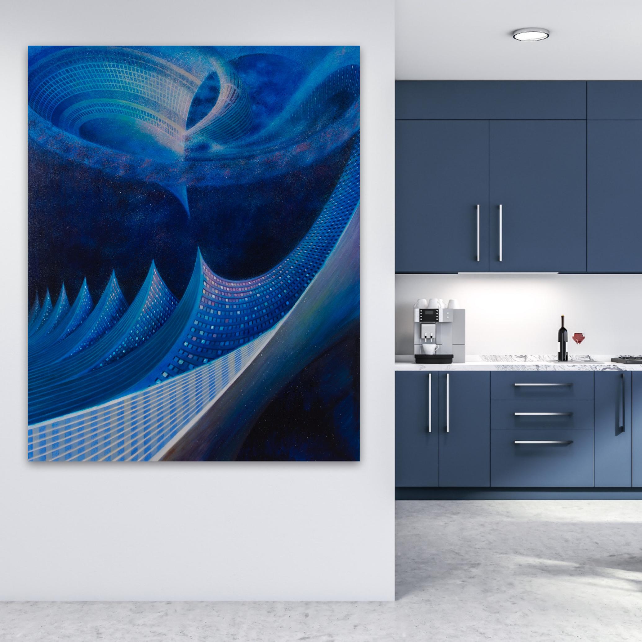 High Rise, Oil on Canvas Painting by Caio Locke, 2017 For Sale 1