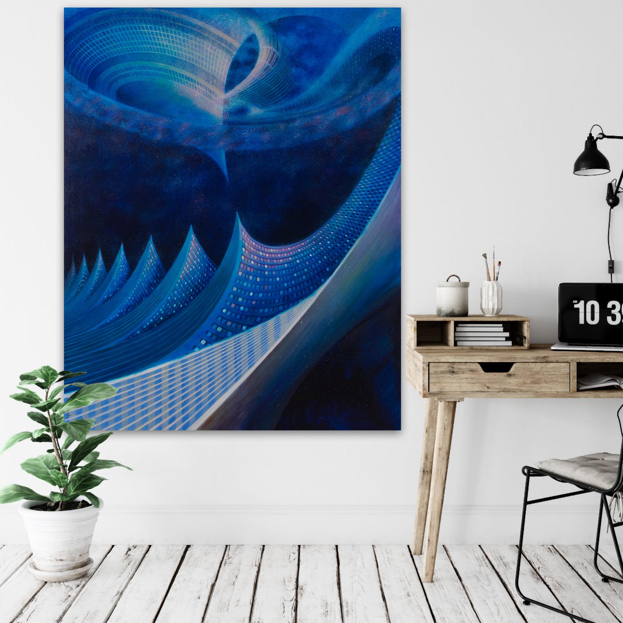 High Rise, Oil on Canvas Painting by Caio Locke, 2017 For Sale 2