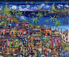 Folklore Fiesta - original abstraktes impressionistisches Gemälde - zeitgenössische Kunst