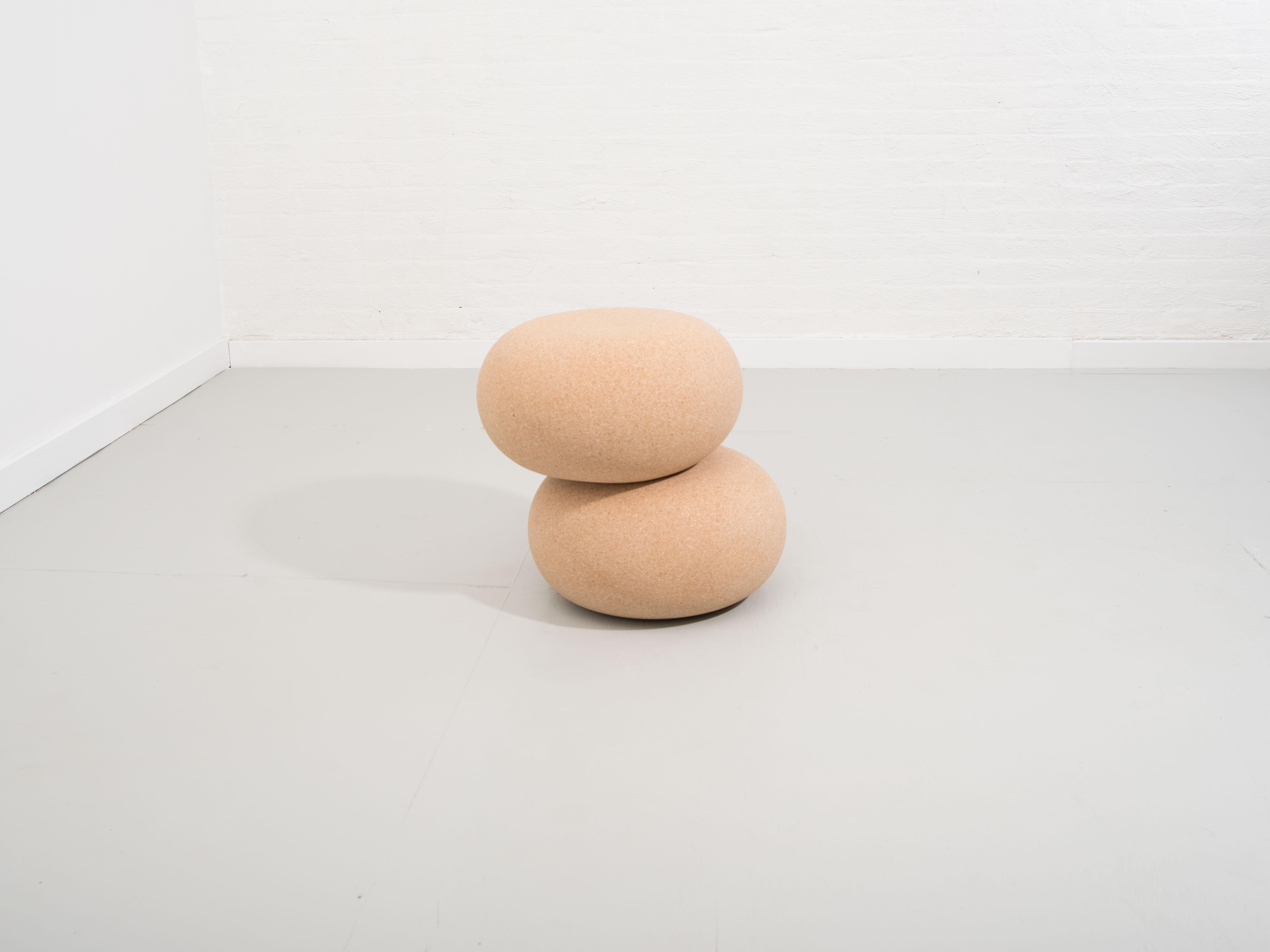 Hand-Carved Cairn Sculptural Cork Side Table by Pat Kim