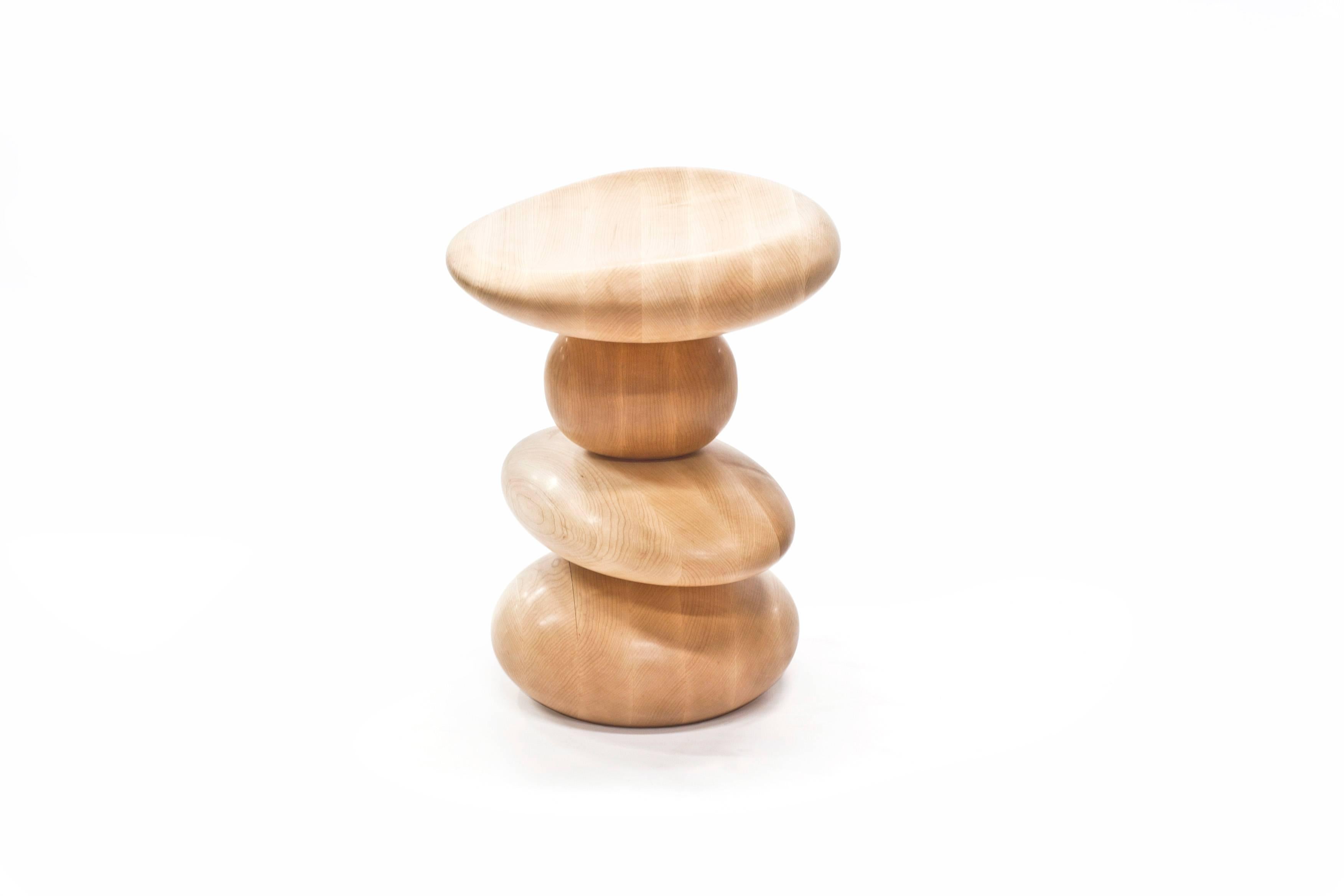 Modern Cairn Stool in Oiled Maple by Alvaro Uribe for Wooda For Sale