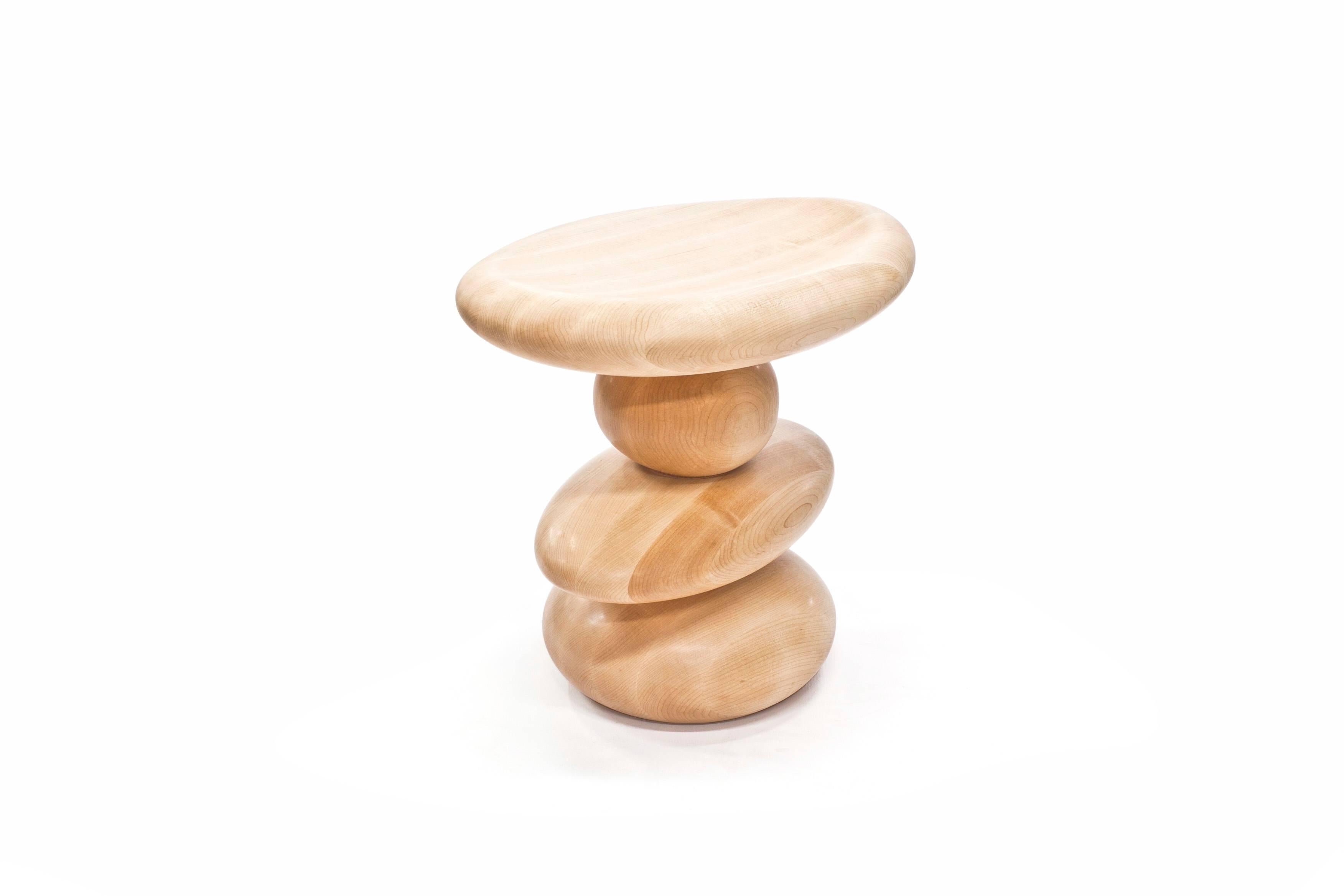 American Cairn Stool in Oiled Maple by Alvaro Uribe for Wooda For Sale