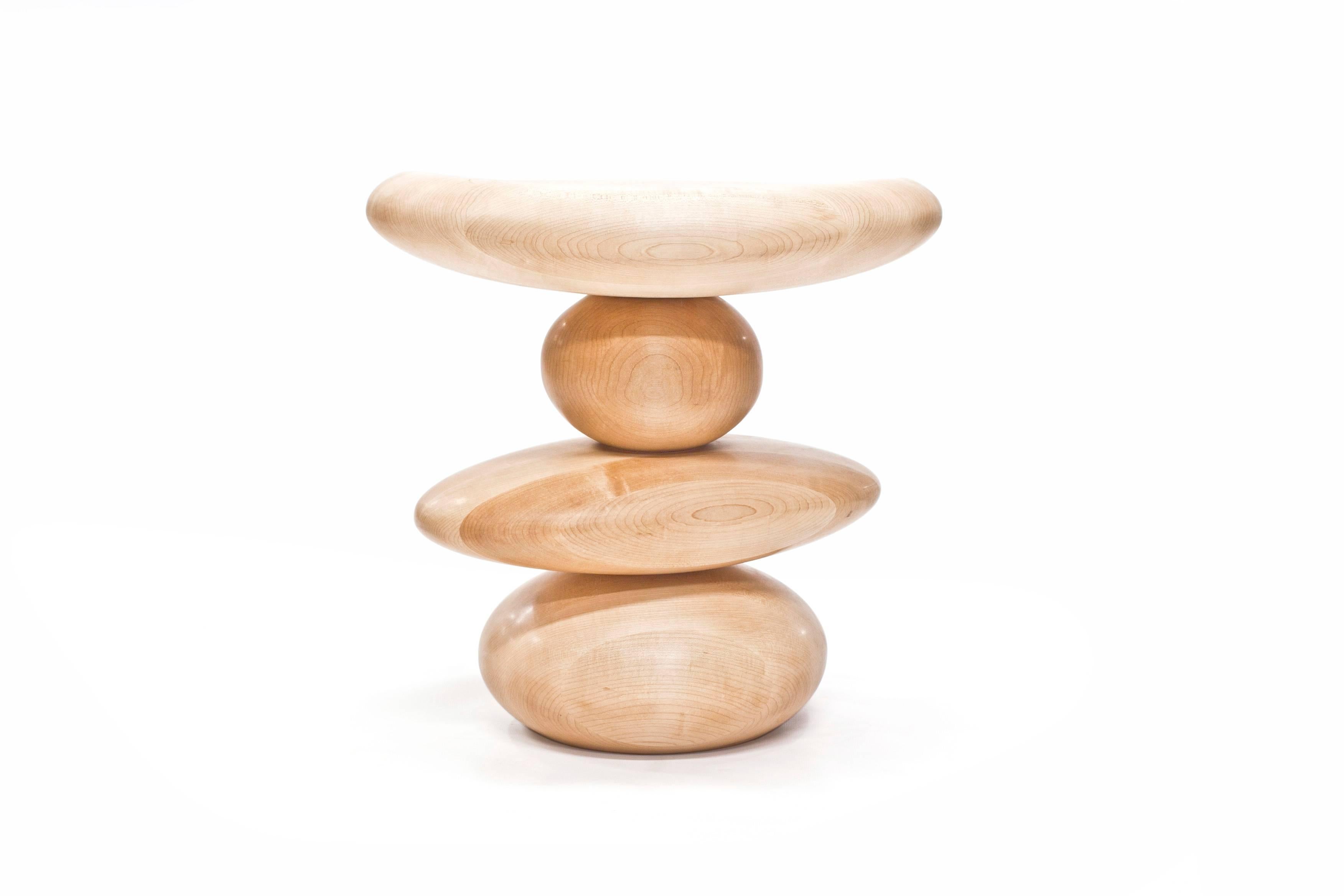 Cairn Stool in Oiled Maple by Alvaro Uribe for Wooda In New Condition For Sale In Omro, WI