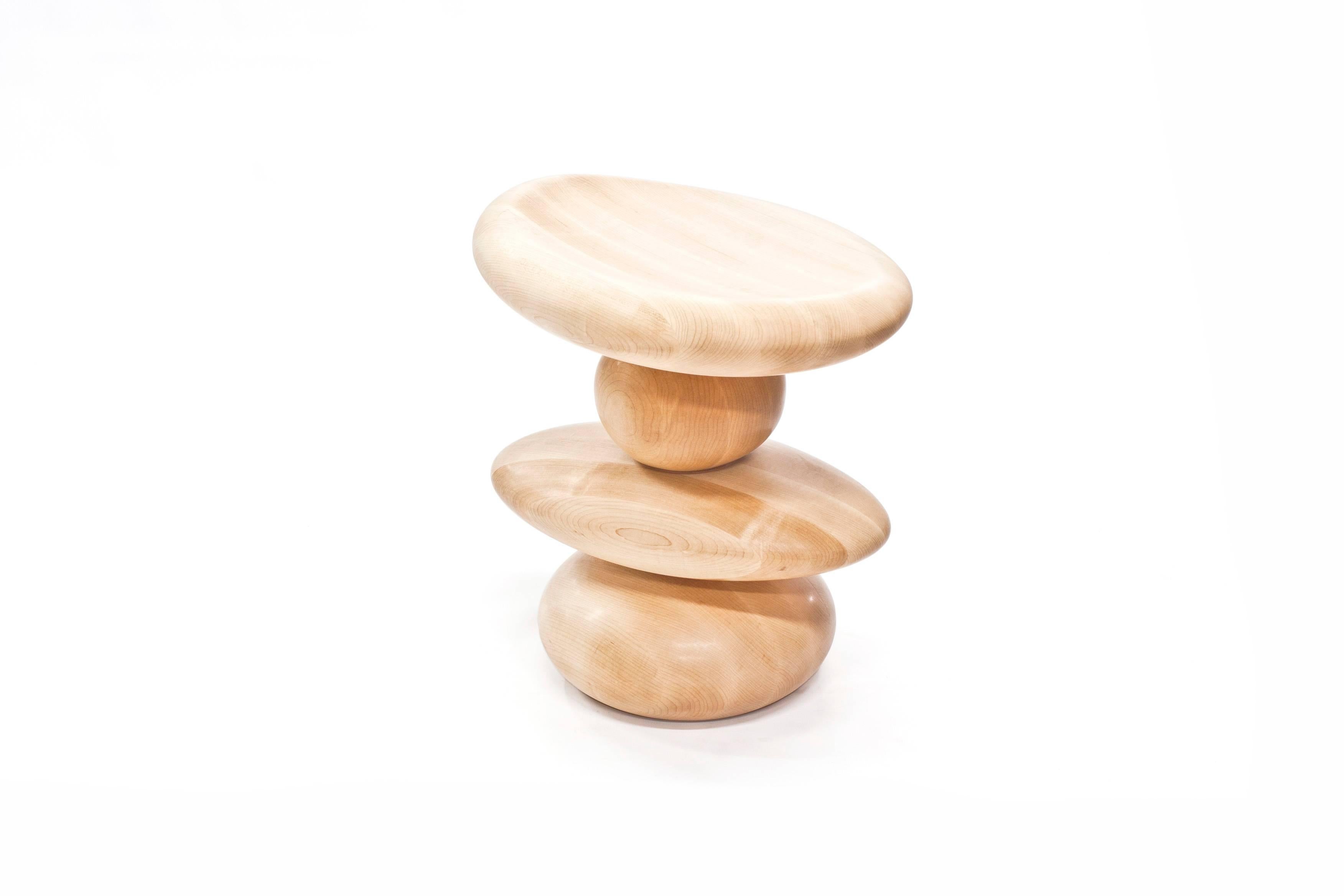 Contemporary Cairn Stool in Oiled Maple by Alvaro Uribe for Wooda For Sale