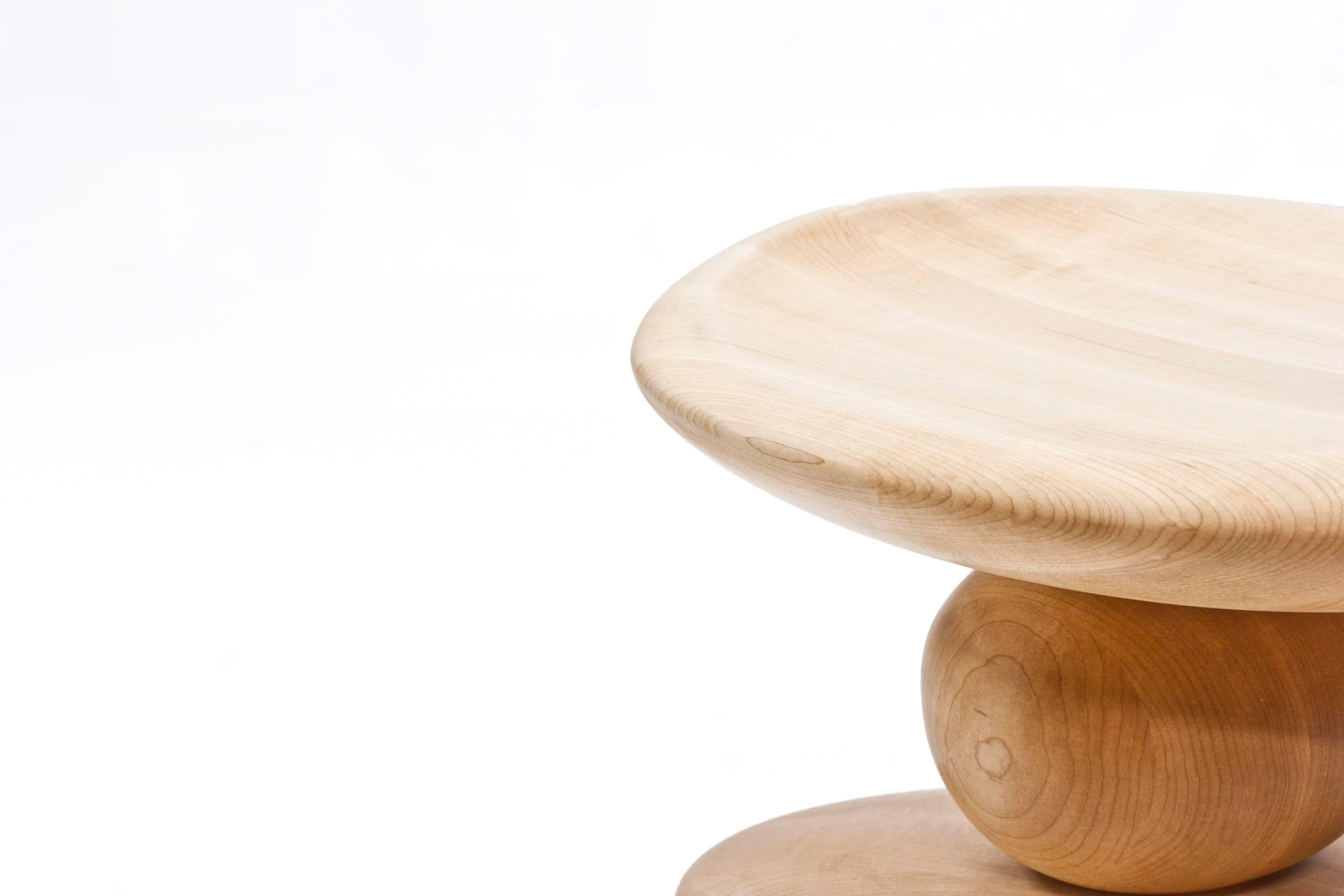 Hardwood Cairn Stool in Oiled Maple by Alvaro Uribe for Wooda For Sale