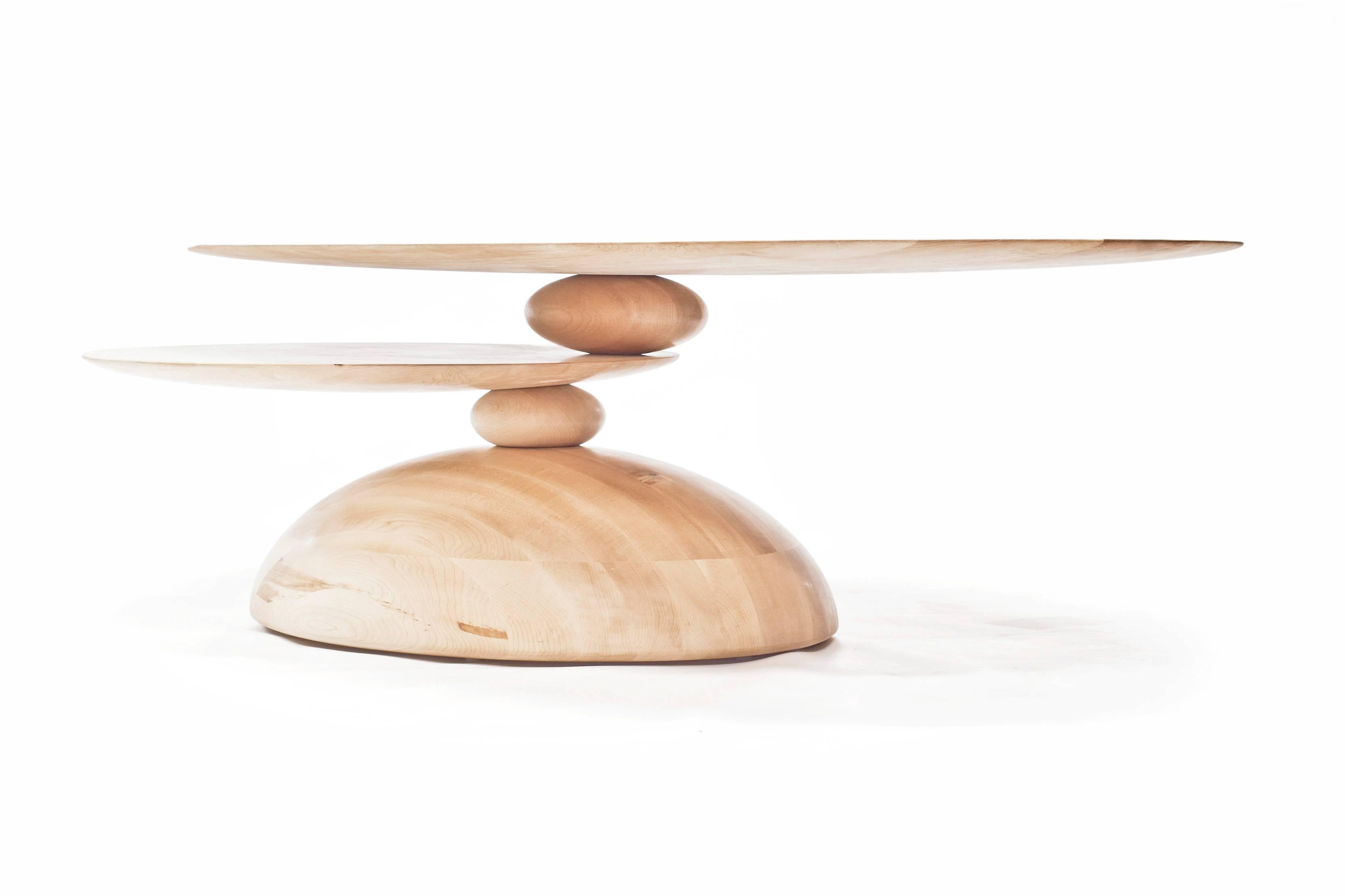 American Cairn Coffee Table in Oiled Maple by Alvaro Uribe for Wooda For Sale