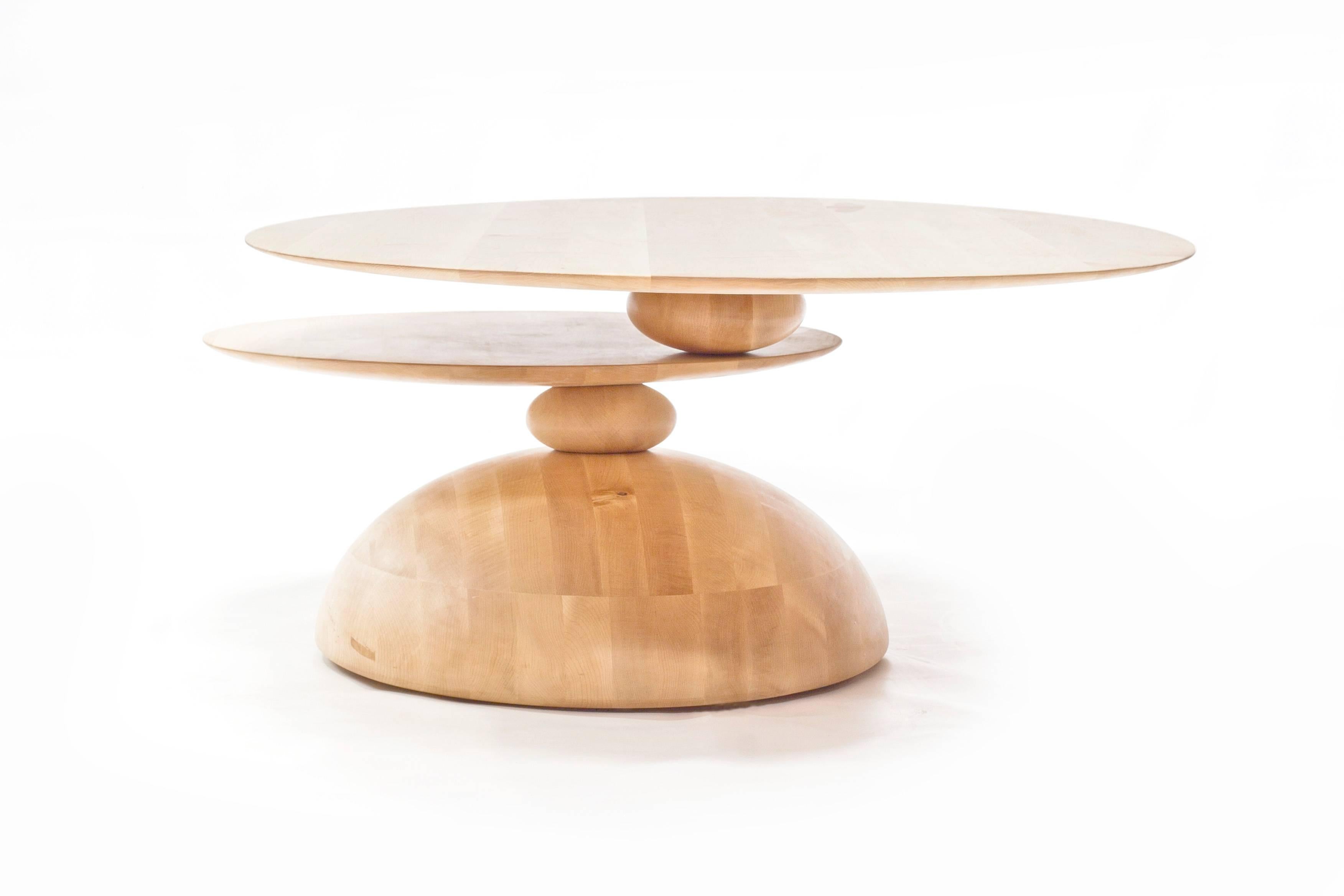 Cairn Coffee Table in Oiled Maple by Alvaro Uribe for Wooda In New Condition For Sale In Omro, WI