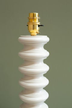 'Cairn' turned wood table lamp - Haar