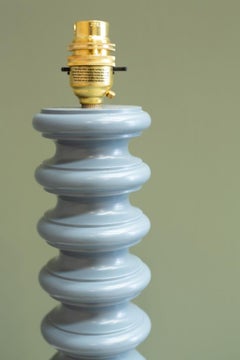 'Cairn' turned wood table lamp- North Sea