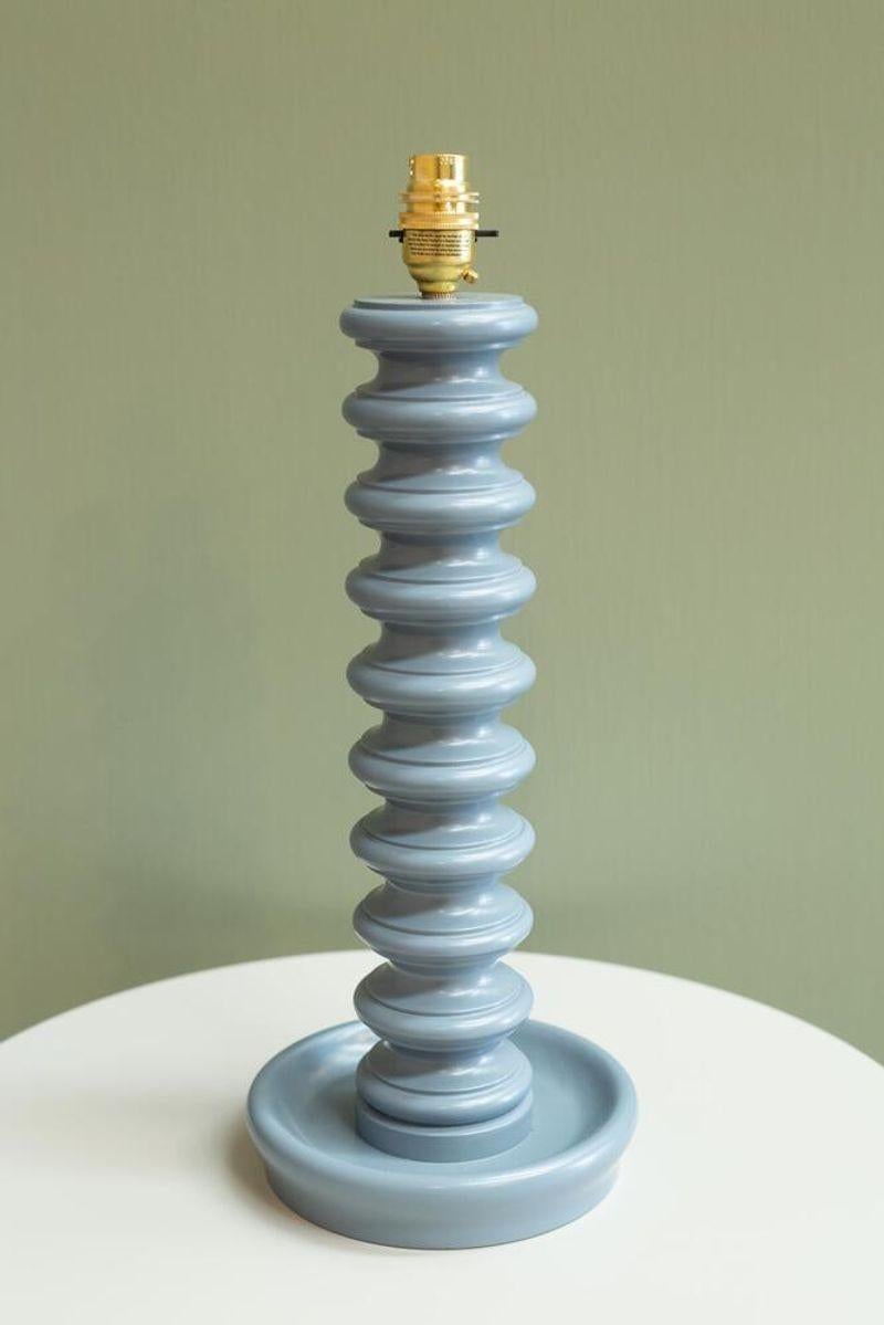Contemporary 'Cairn' Turned Wood Table Lamp, North Sea For Sale