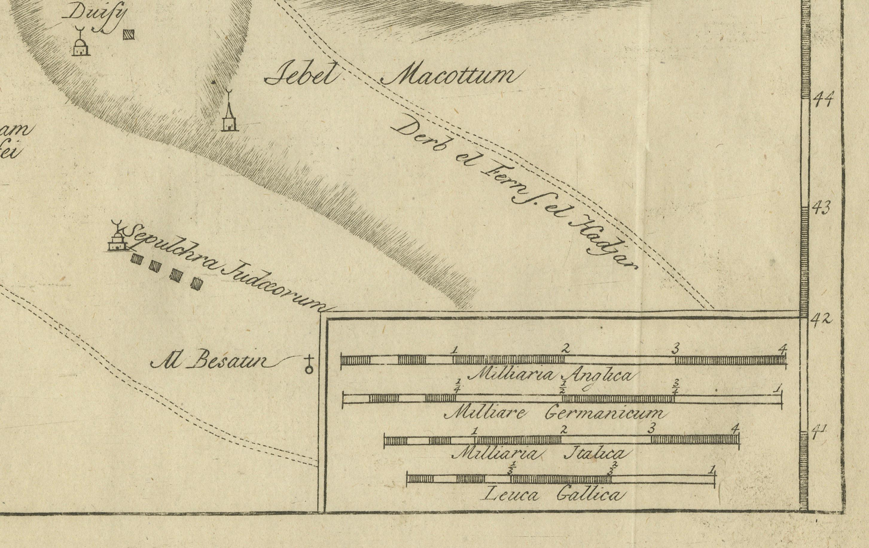 El Cairo, Babilonia y Heliópolis - Mapa antiguo de la antigua región de Menfis, 1776 Grabado en venta
