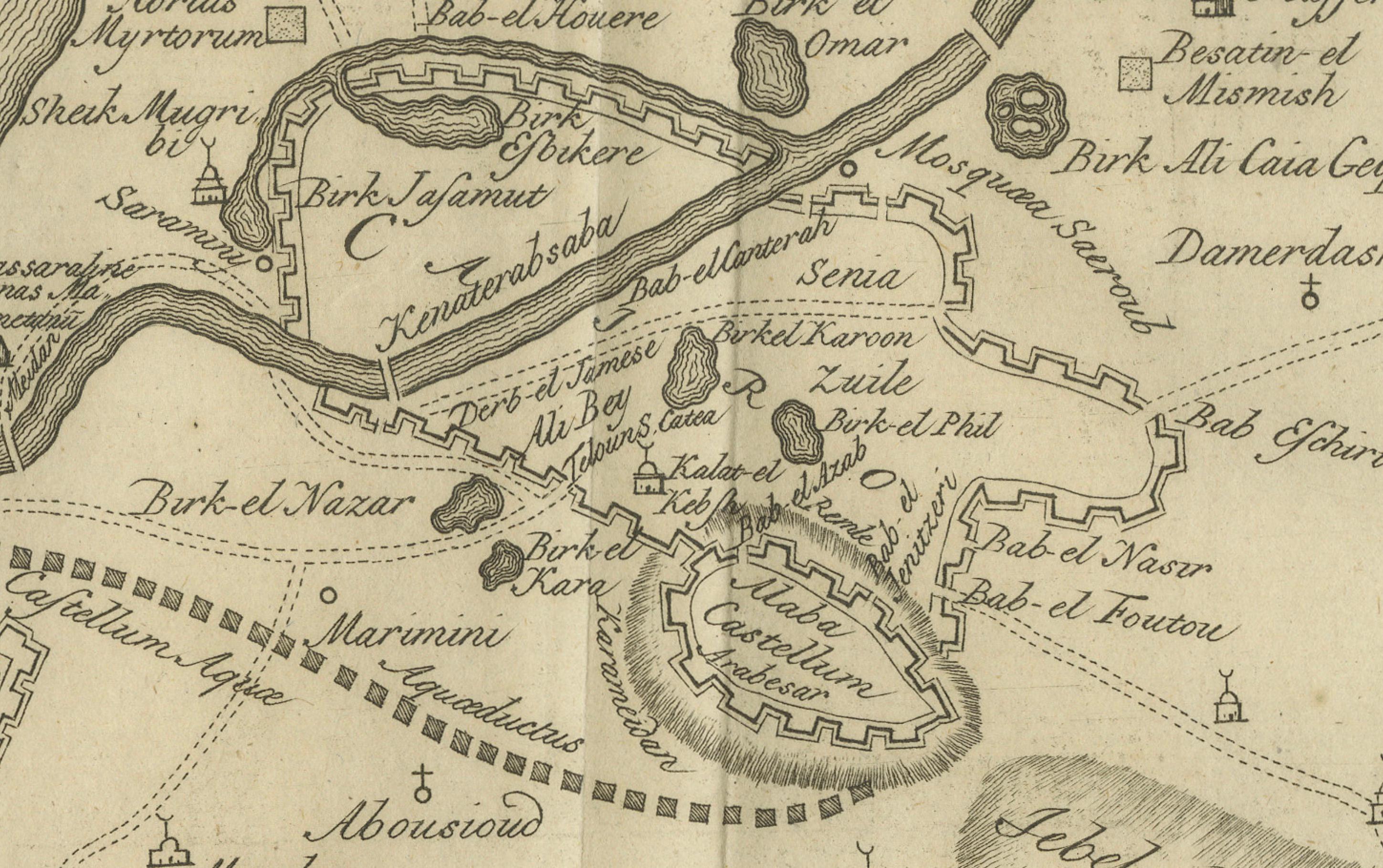 El Cairo, Babilonia y Heliópolis - Mapa antiguo de la antigua región de Menfis, 1776 Papel en venta