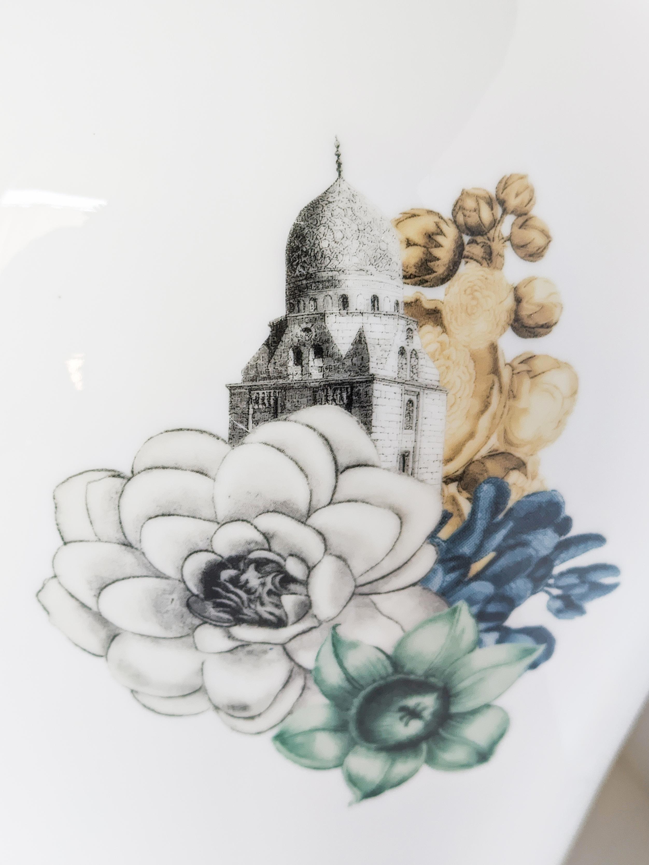 Cairo, vaso contemporaneo in porcellana con design decorativo di Vito Nesta In condizioni Nuovo in vendita a Milano, Lombardia