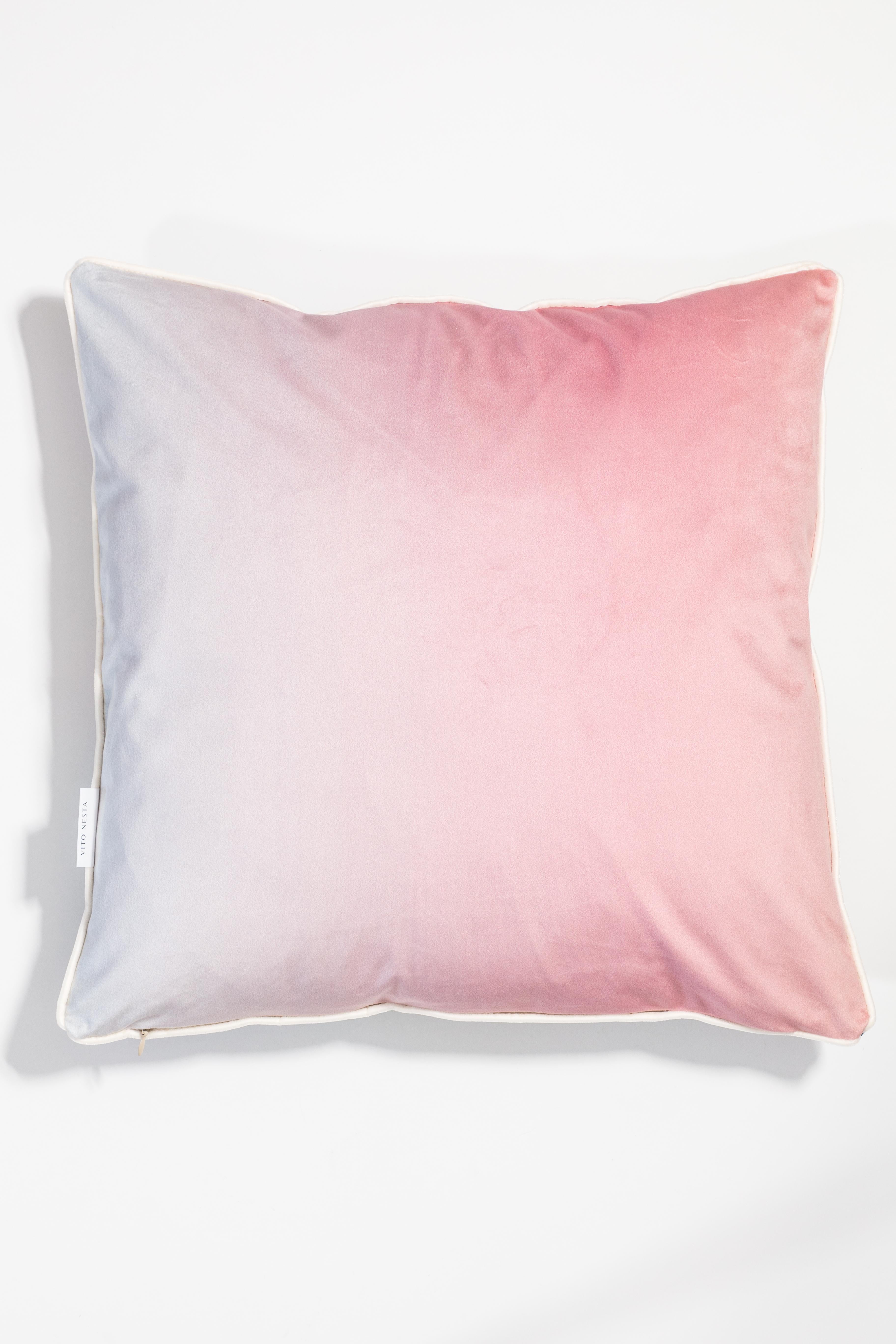 Cairo, Contemporary Velvet Printed Pillow by Vito Nesta For Sale 6