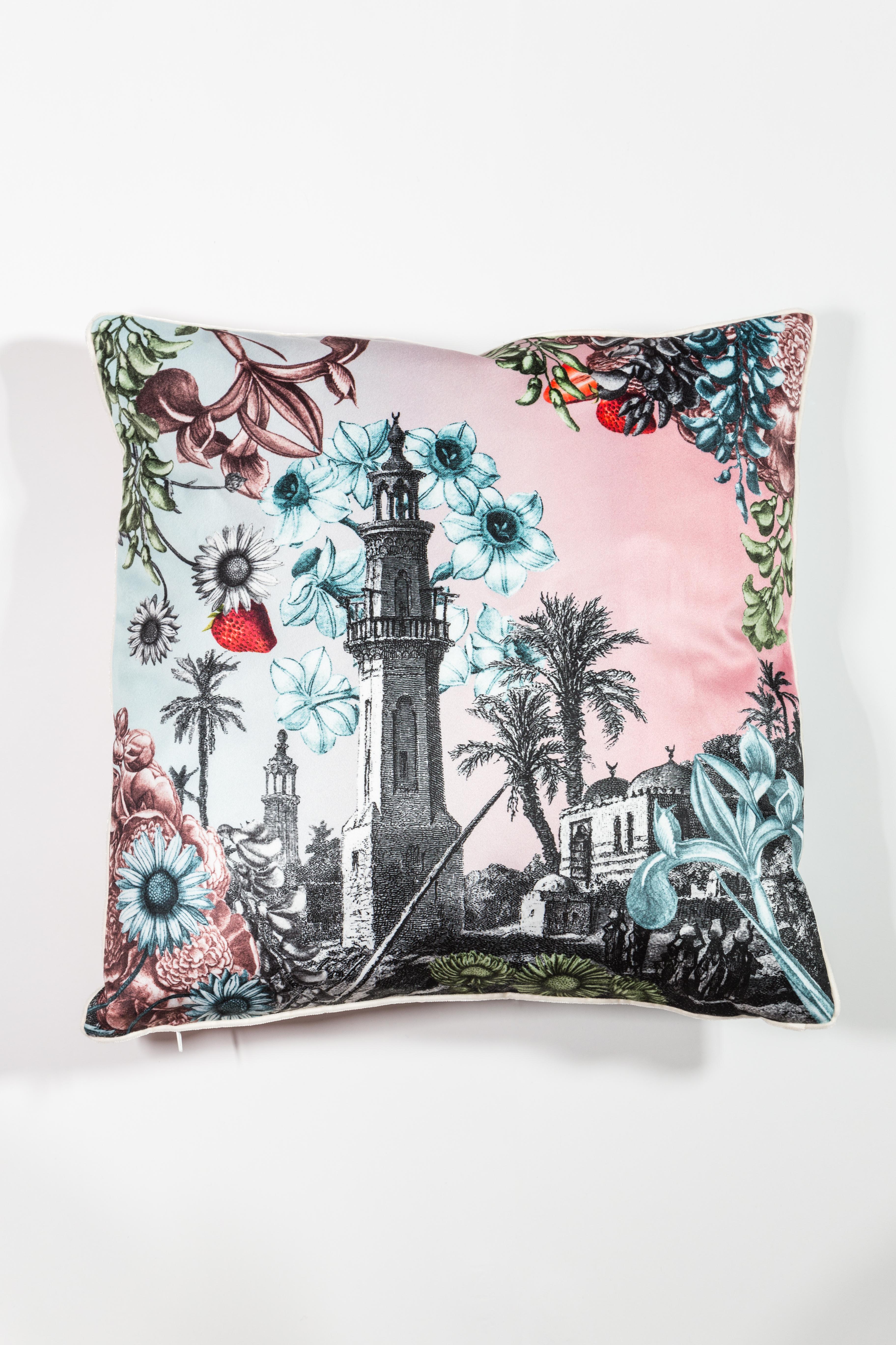 Cairo, Contemporary Velvet Printed Pillow by Vito Nesta In New Condition For Sale In Milano, Lombardia