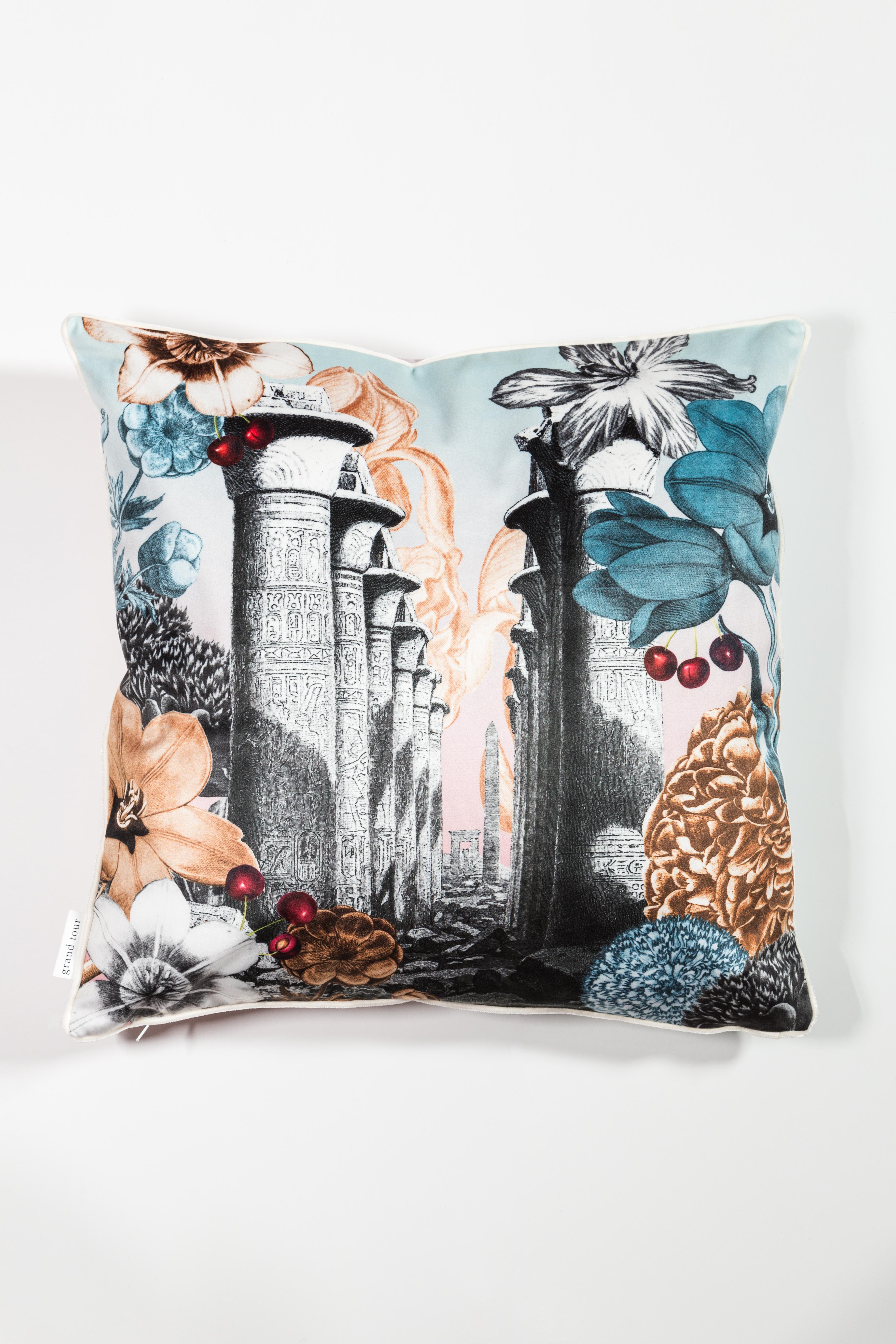 Cairo, Contemporary Velvet Printed Pillow by Vito Nesta For Sale 2