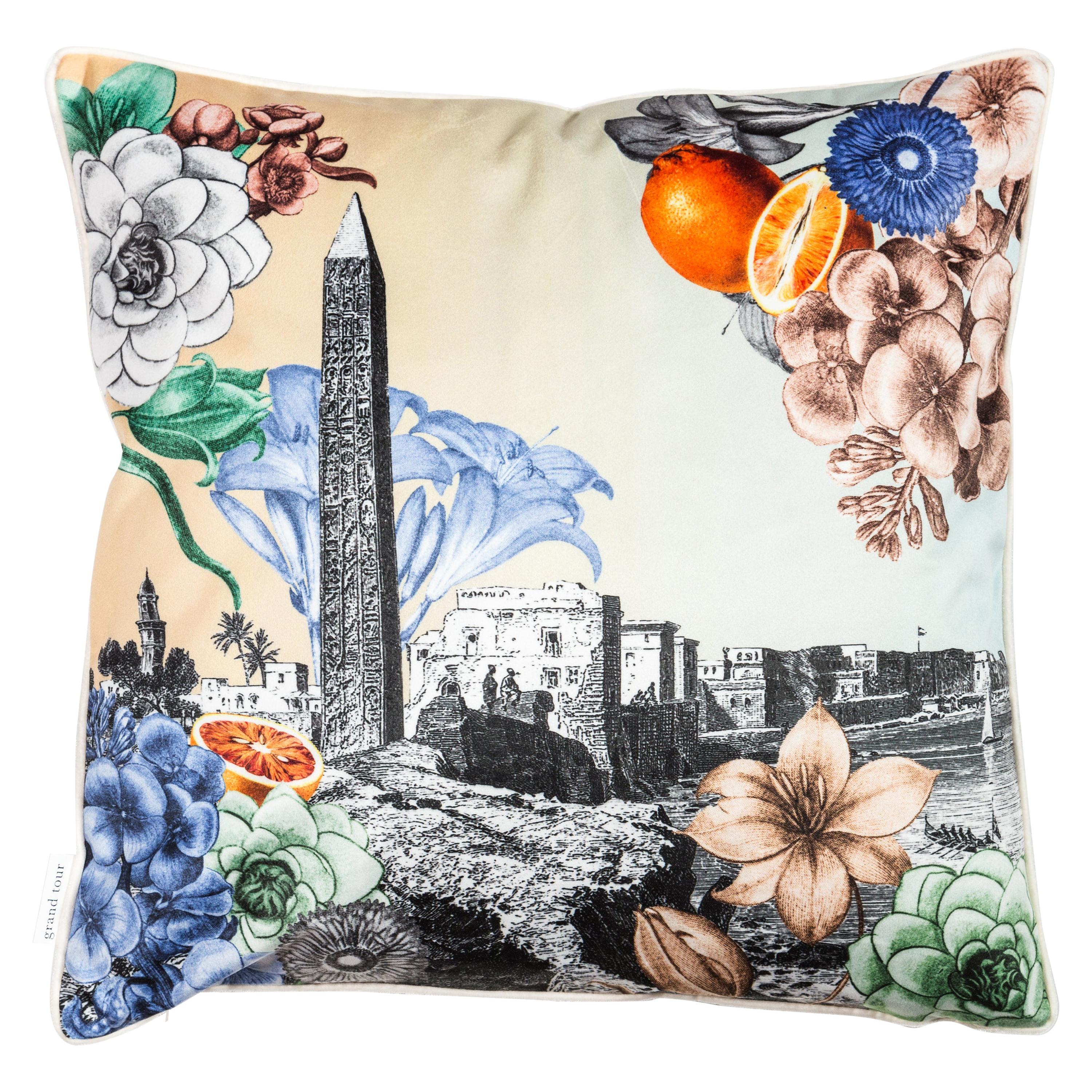 Cairo, Contemporary Velvet Printed Pillow by Vito Nesta