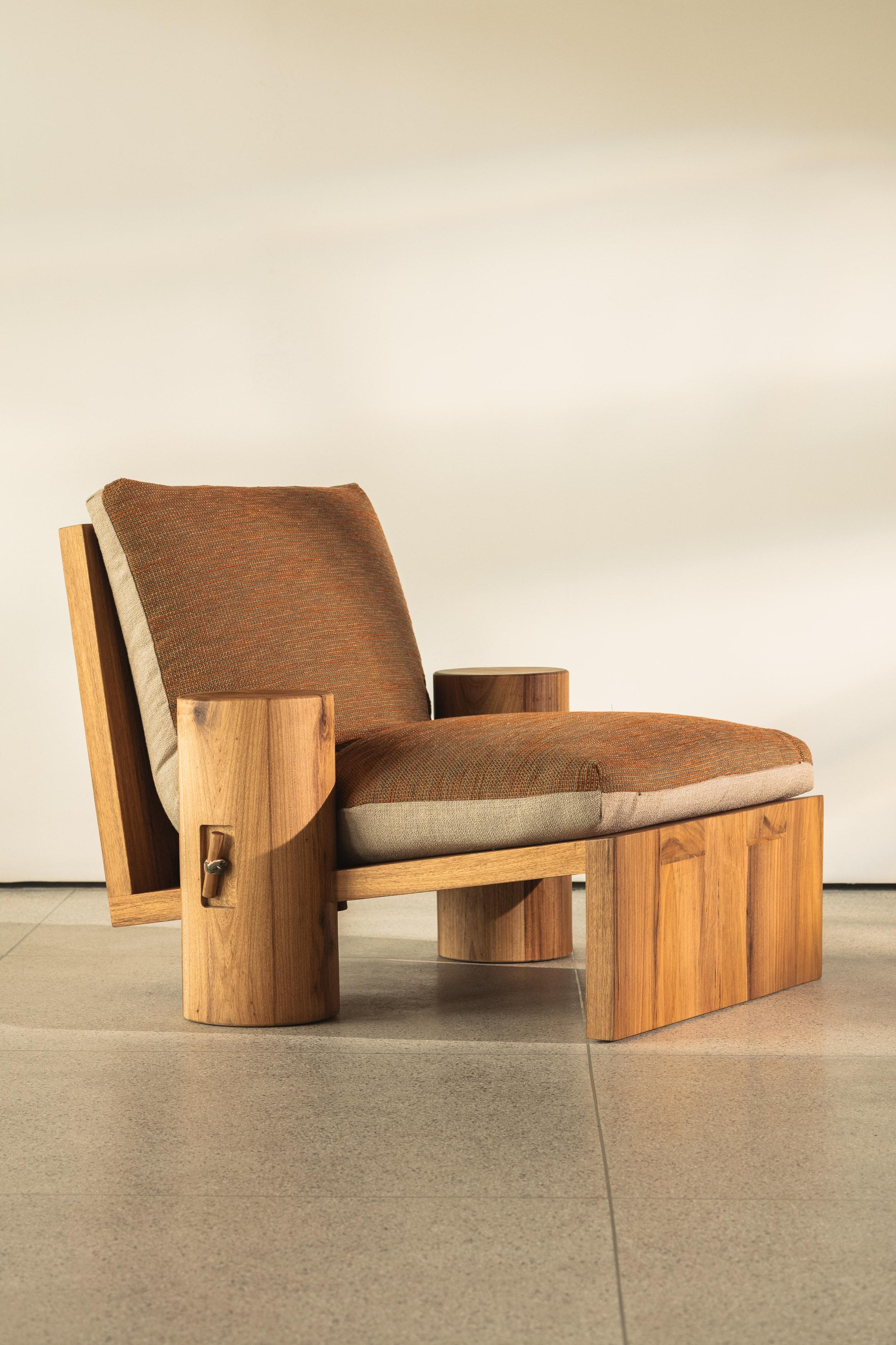 Post-Modern Cais Armchair by Filipe Ramos for GESTU in Brazilian Freijo hardwood For Sale