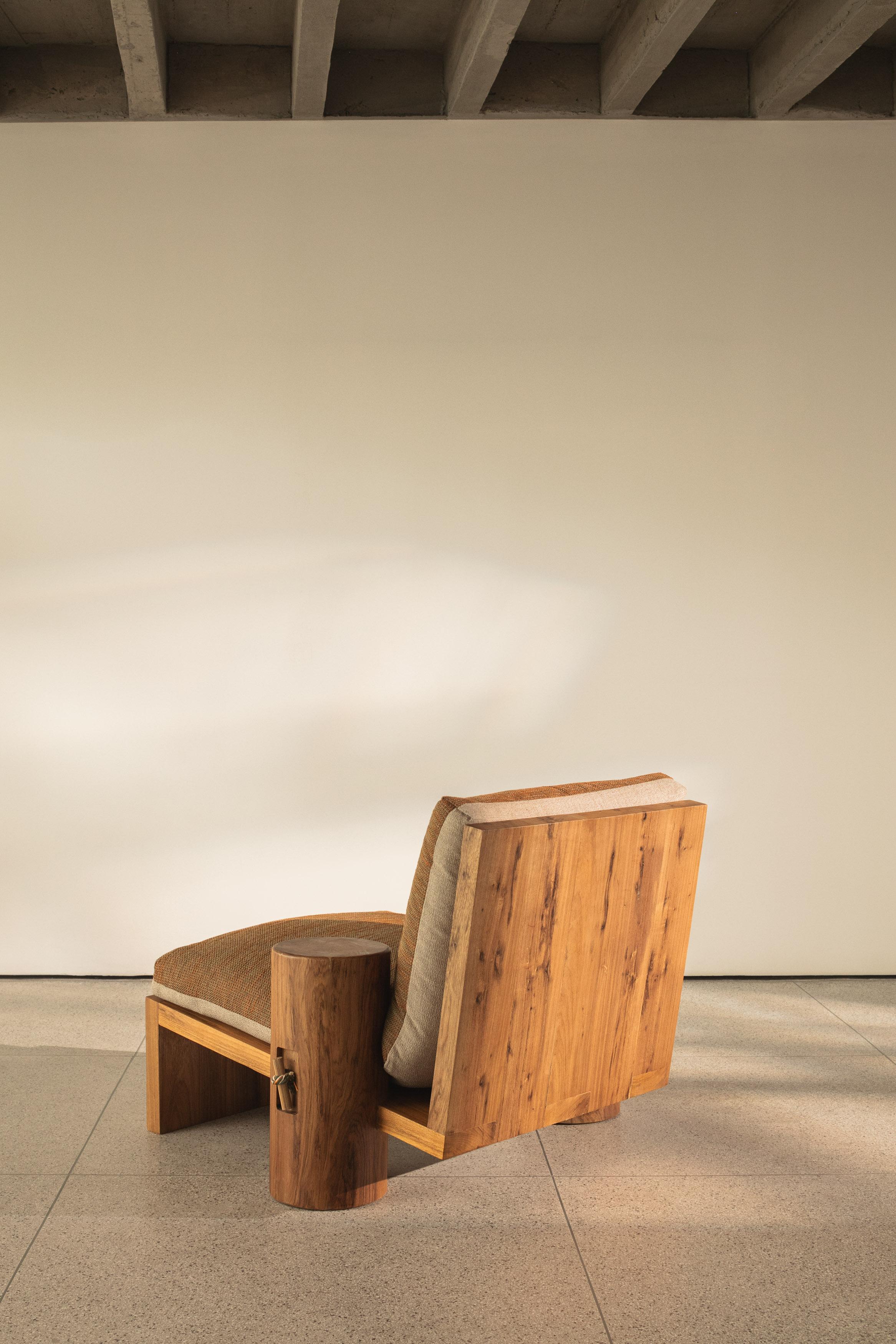 Hand-Crafted Cais Armchair by Filipe Ramos for GESTU in Brazilian Freijo hardwood For Sale