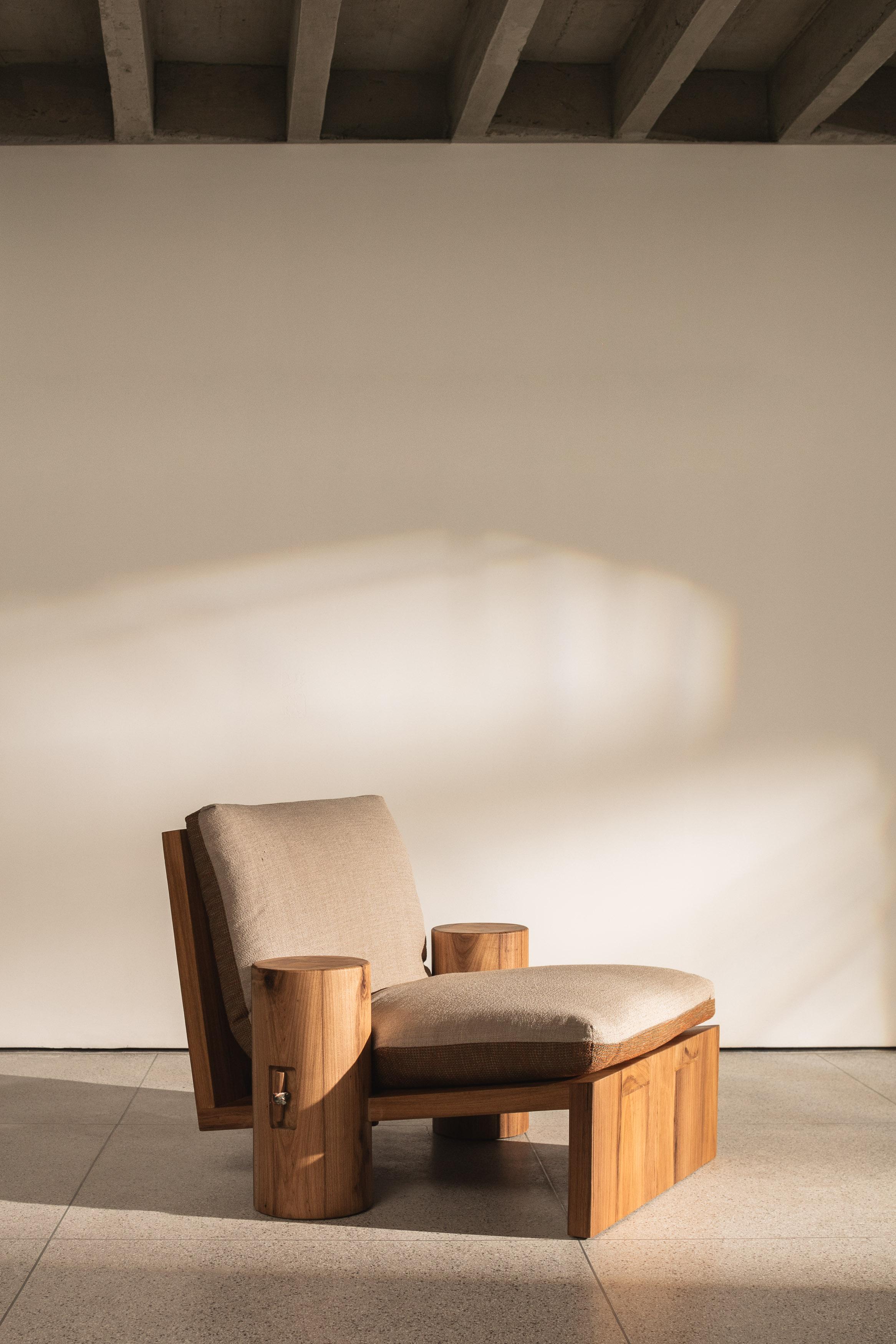Contemporary Cais Armchair by Filipe Ramos for GESTU in Brazilian Freijo hardwood For Sale