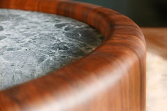 Caisson Side Table walnut and Marble