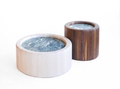 Caisson Table in bleached White Ash and Marble