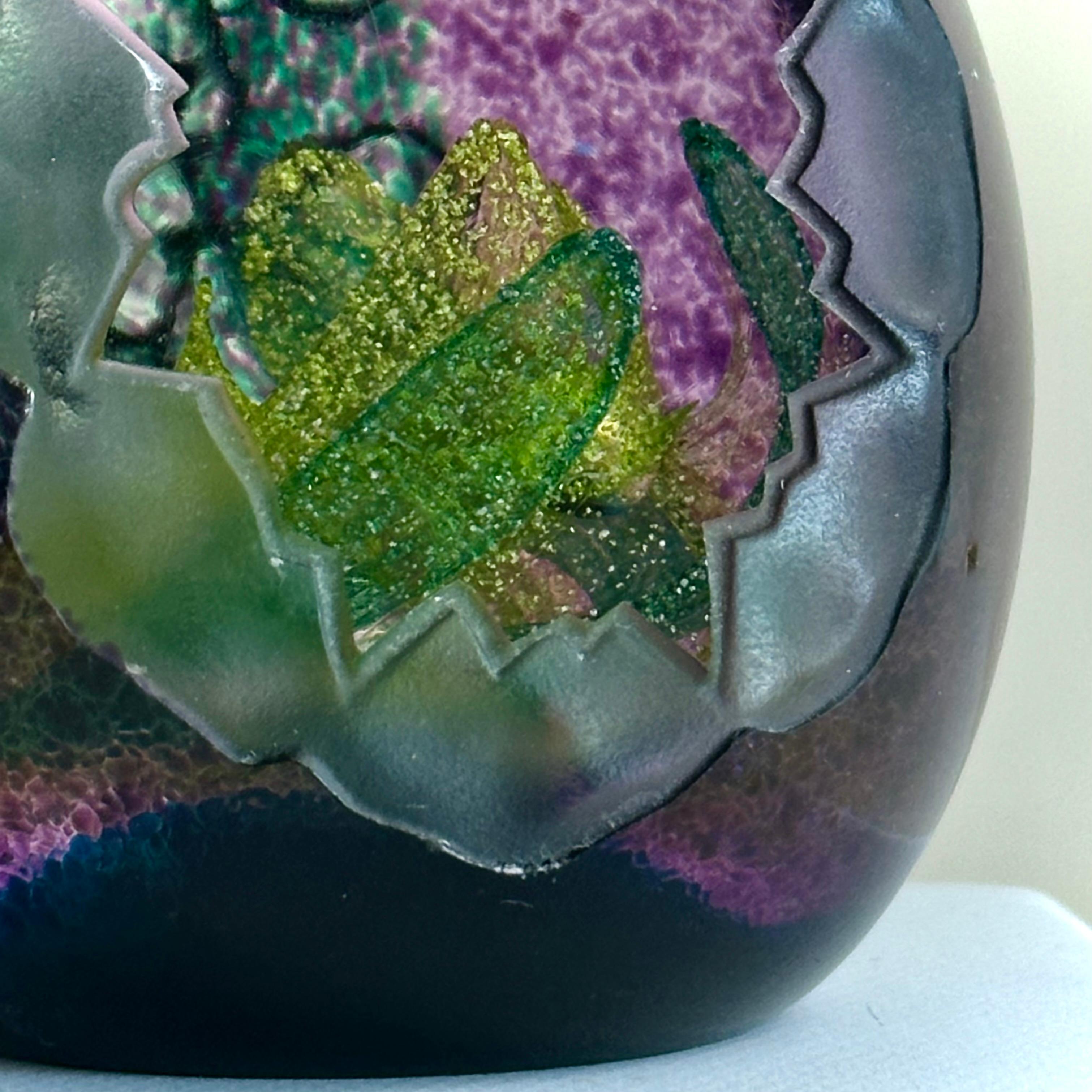 Post-Modern Caithness ‘Emerald Grotto’ Paperweight by Colin Terris Edition 69/100