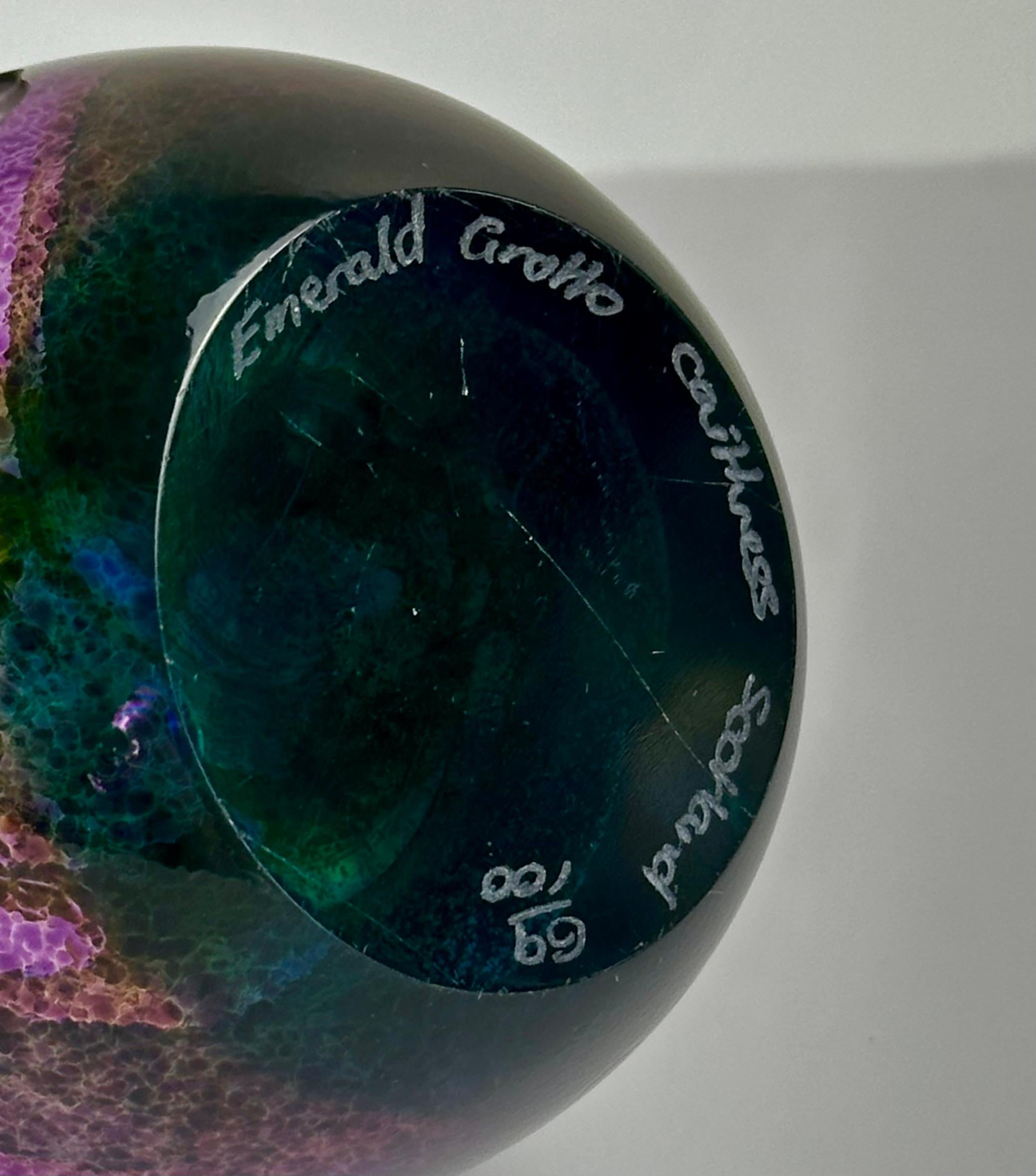 Hand-Crafted Caithness ‘Emerald Grotto’ Paperweight by Colin Terris Edition 69/100