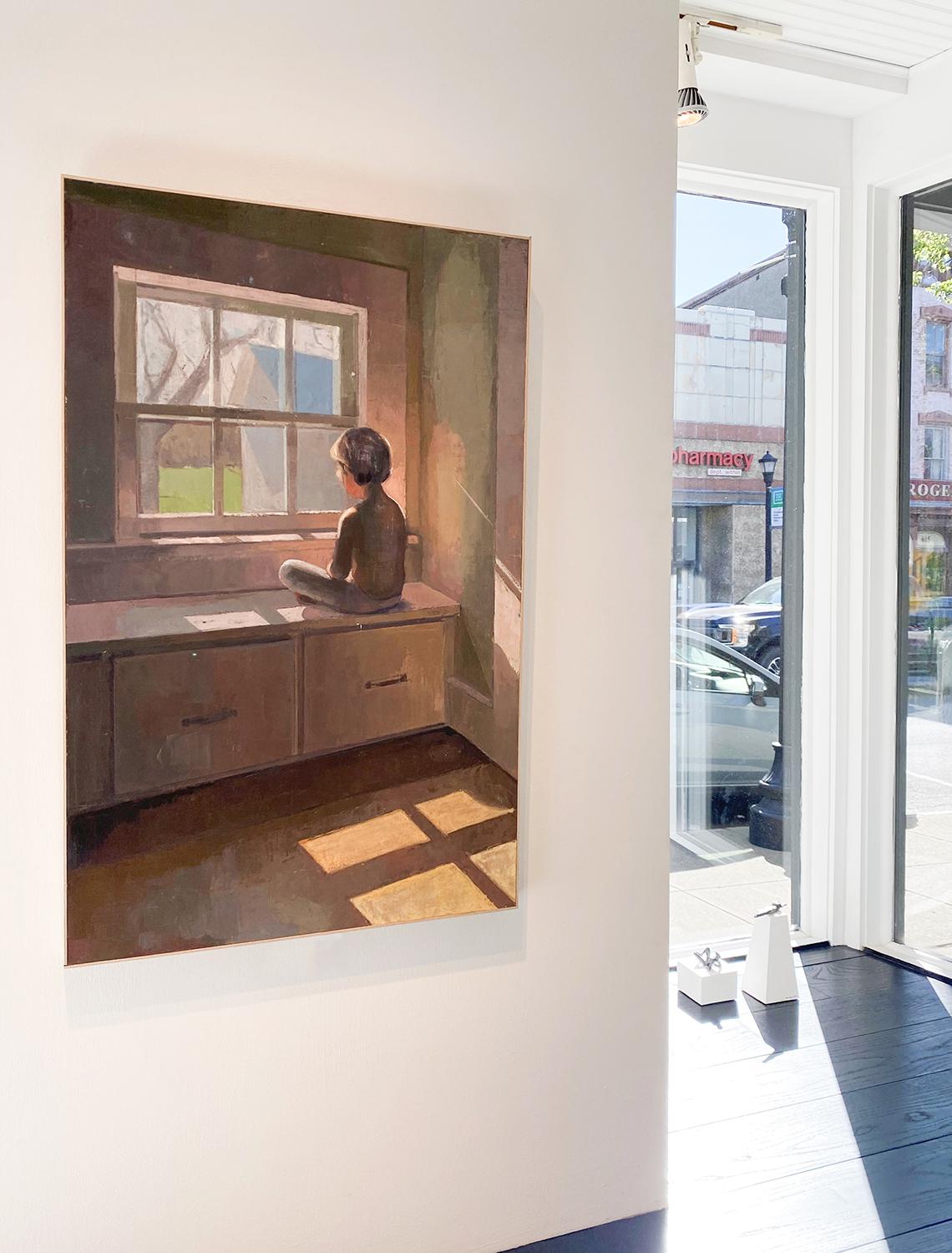 3 PM (Pittura figurativa contemporanea, olio su lino, piccolo bambino in bilico davanti alla finestra) di Caitlin Winner
gouache su carta d'archivio
36 x 23 pollici


Questo quadro figurativo contemporaneo di un bambino è realizzato con colori a