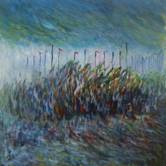 Caizhen Ming Landscape Original Oil On Canvas "Forward On"