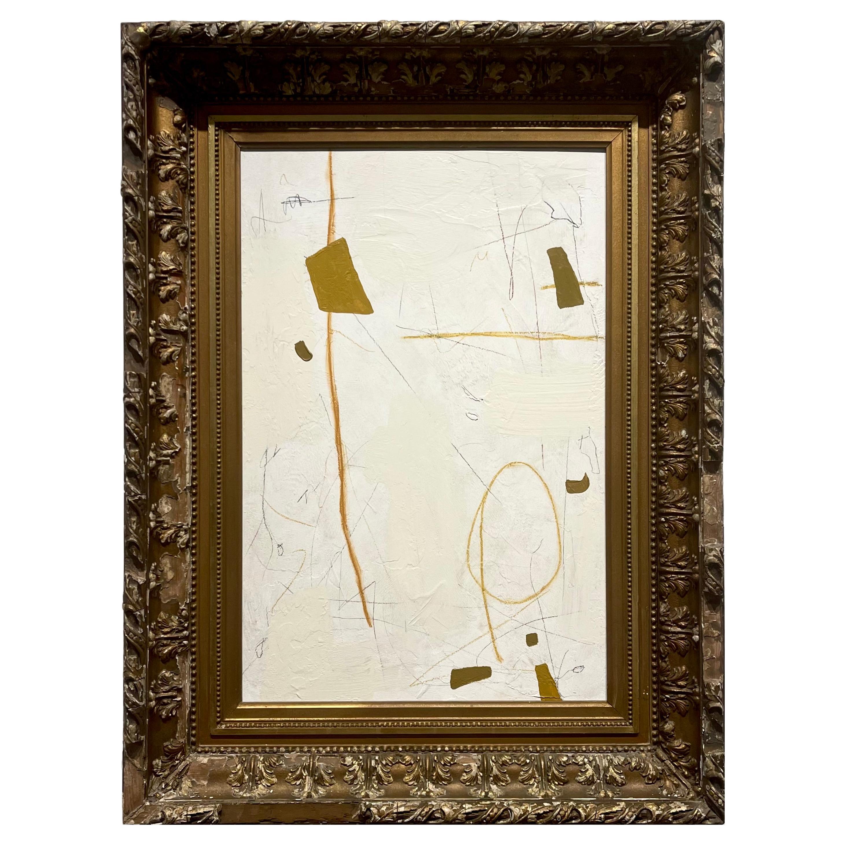 ' Cake ' by artist Murray Duncan, mix media on board, glided vintage frame