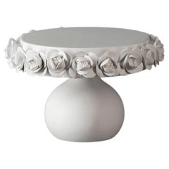 Cake Holder Coco Small, Matt White Ceramic, Italy