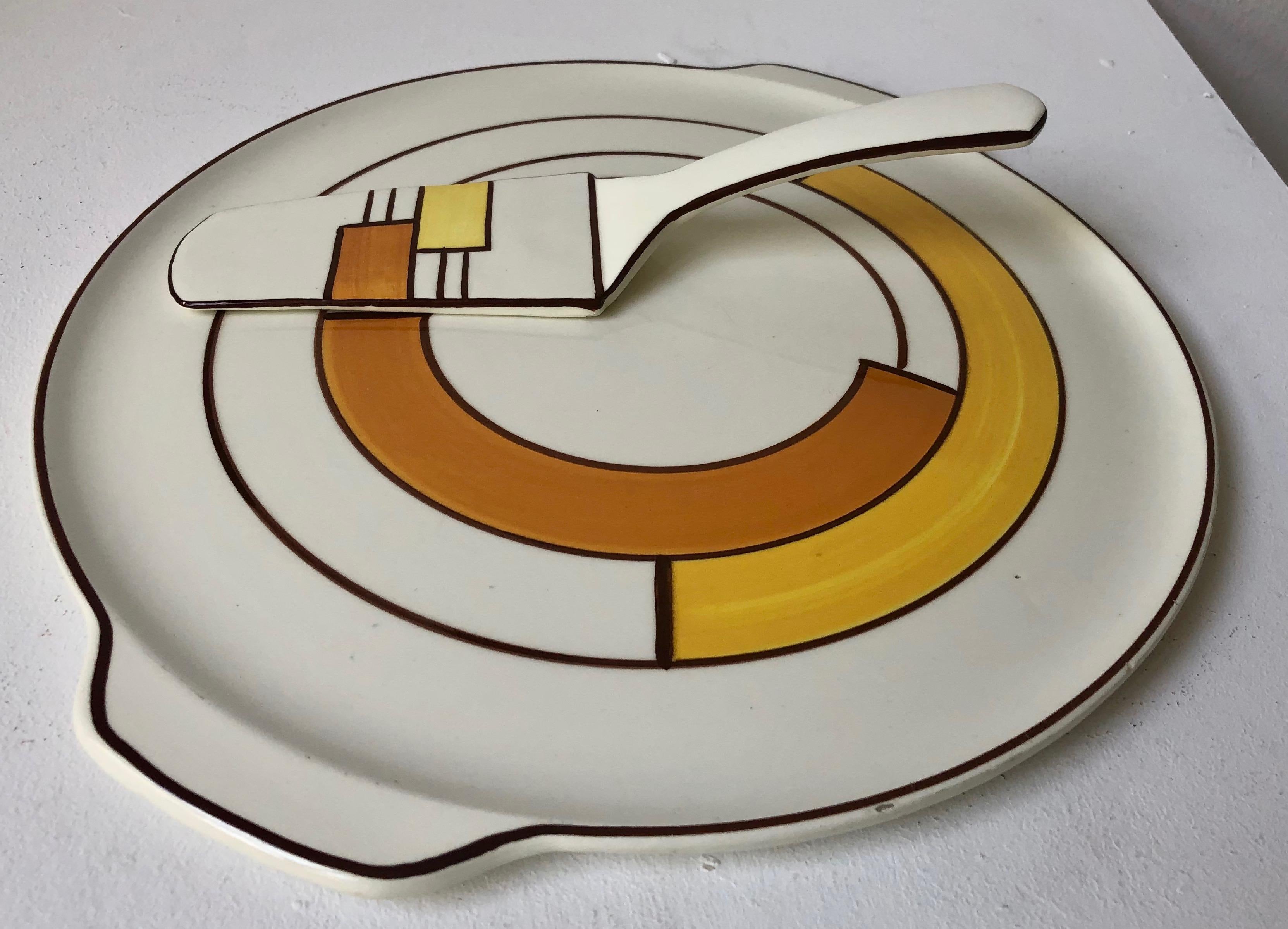 Mid-20th Century Cake Plate and Server by Eva Zeisel for Schramberg Bauhaus