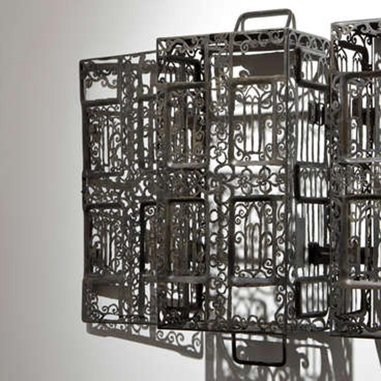 Cal Lane creates stunning works of art with steel and a blowtorch. The works in her oeuvre are riveting, creating relationships that straddle the line between ornament and function. Her current series, Ammunition, contrasts beautiful patterns and