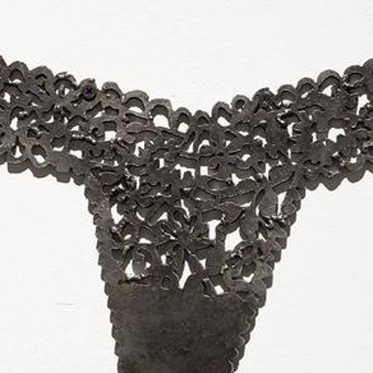 Wall Pantie series - Gray Abstract Sculpture by Cal Lane