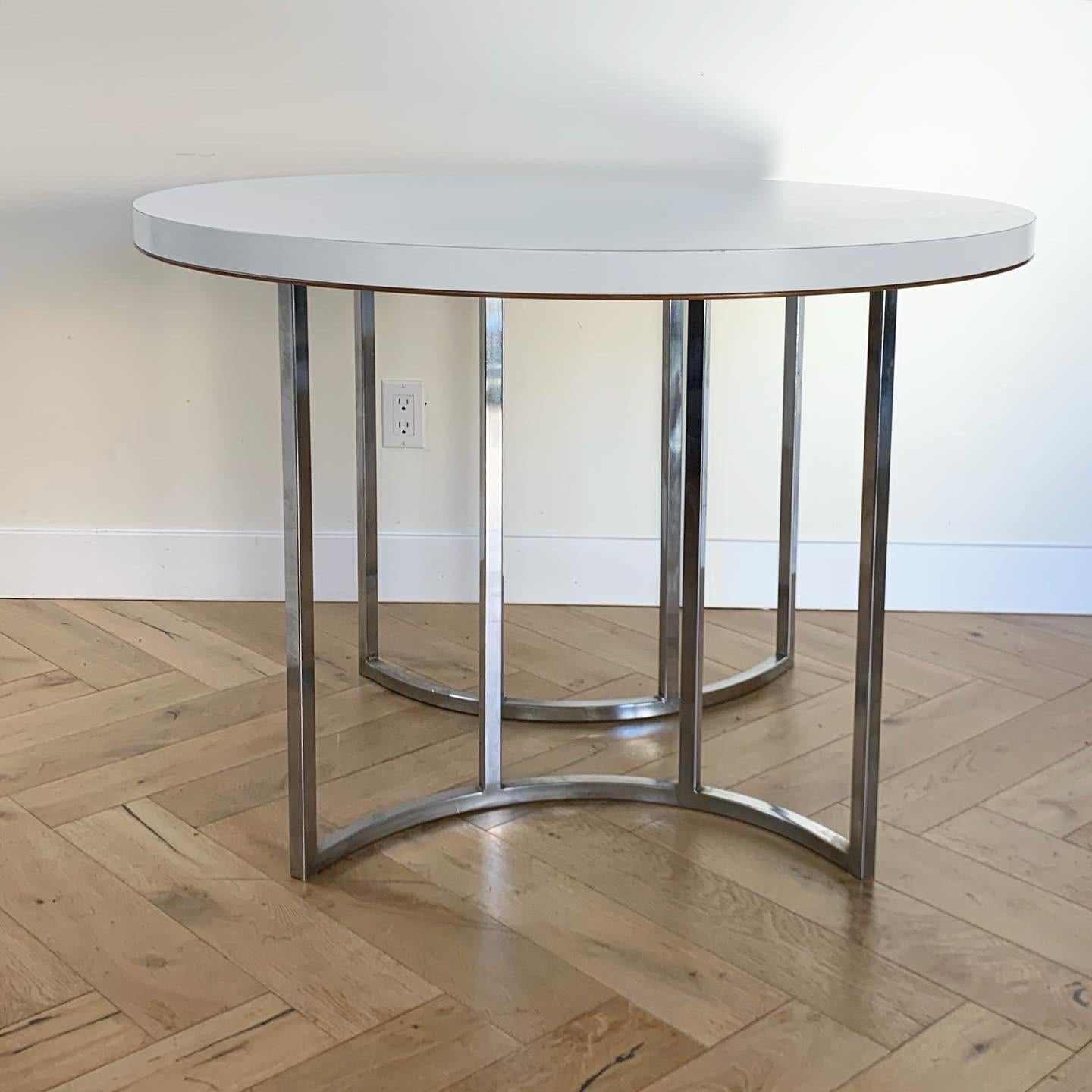 Cal-Style Chrome and Laminate Dinette Bistro Table, circa 1972 5